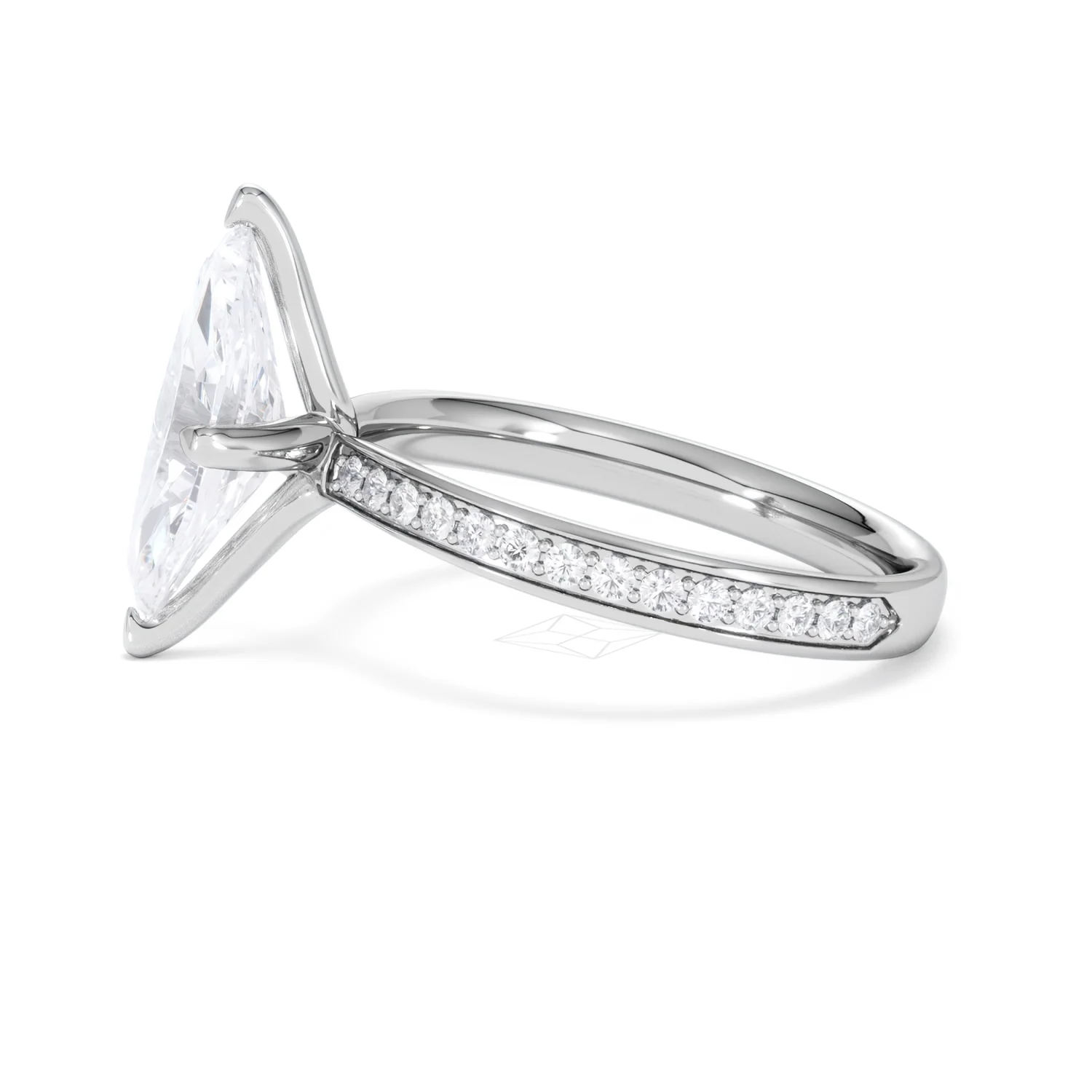 Origin Twist 2.00ct Marquise Cut Lab Diamond Solitaire Engagement Ring with Side Stones in Platinum - Image 71