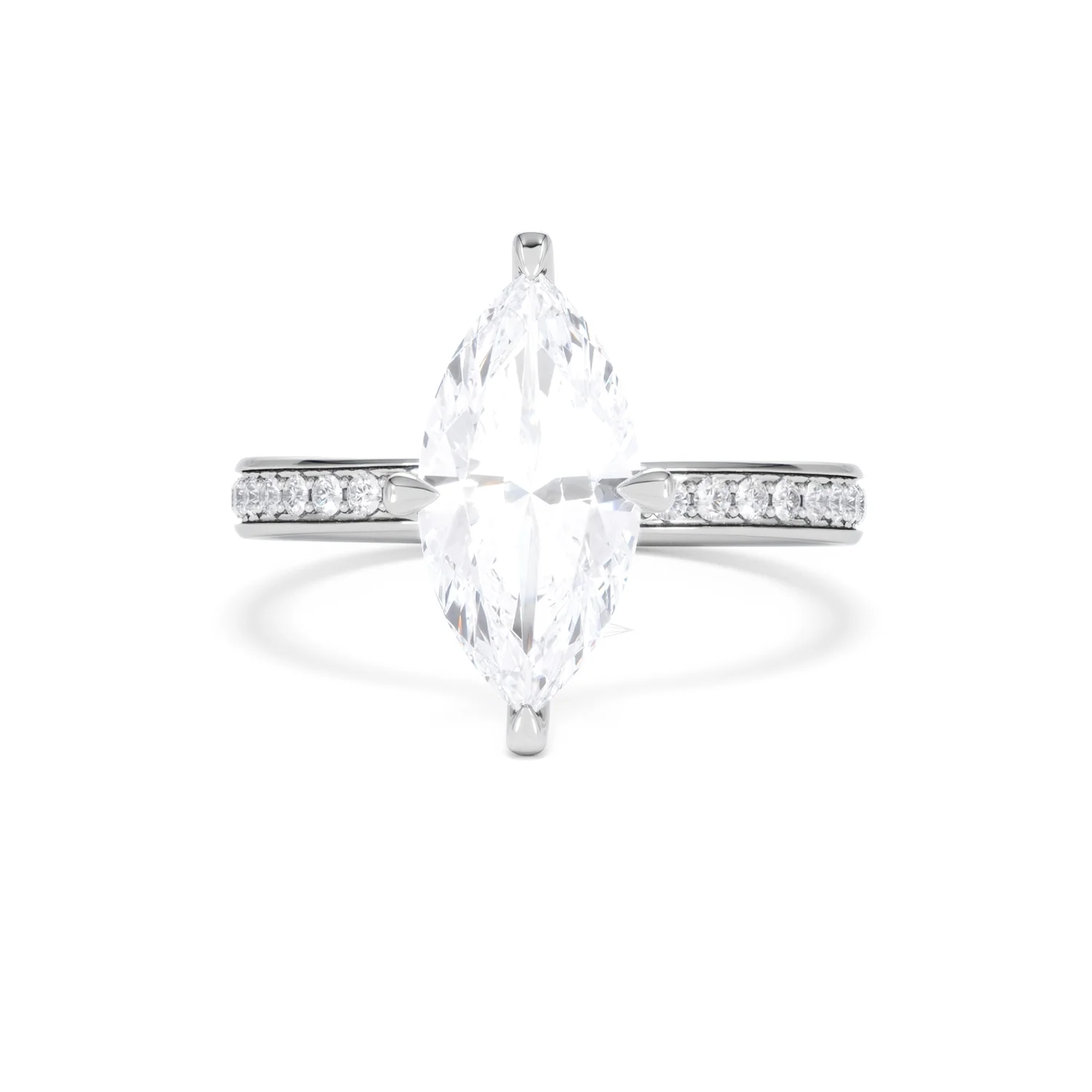 Origin Twist 2.00ct Marquise Cut Lab Diamond Solitaire Engagement Ring with Side Stones in Platinum - Image 88