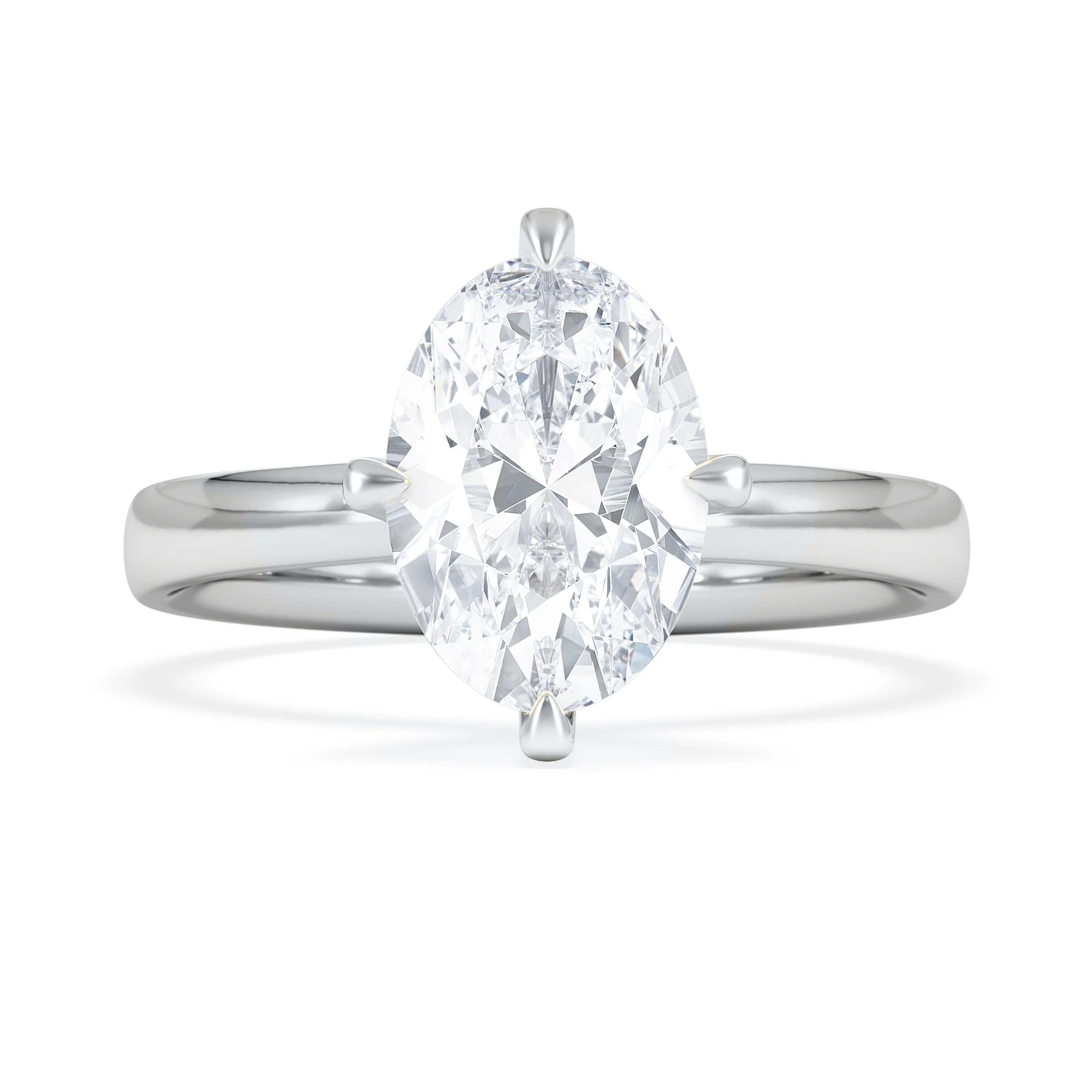 Origin Twist 2.00ct Oval Cut Lab Diamond Solitaire Engagement Ring in 18K White Gold - Image 6