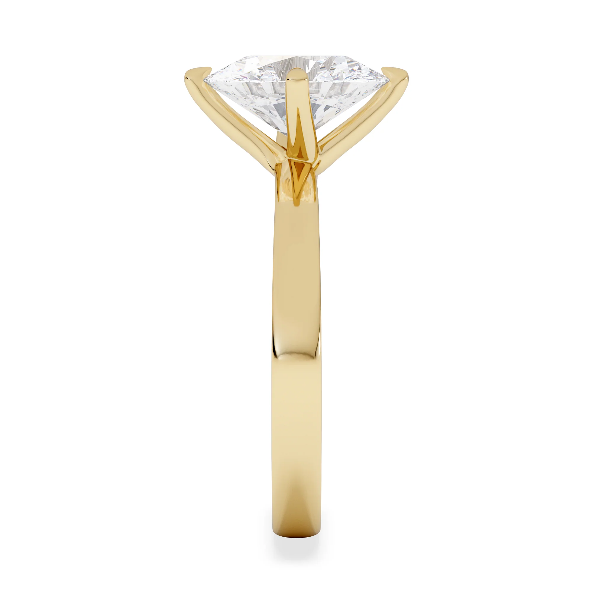 Origin Twist 2.00ct Oval Cut Lab Diamond Solitaire Engagement Ring in 18K Yellow Gold - Image 5