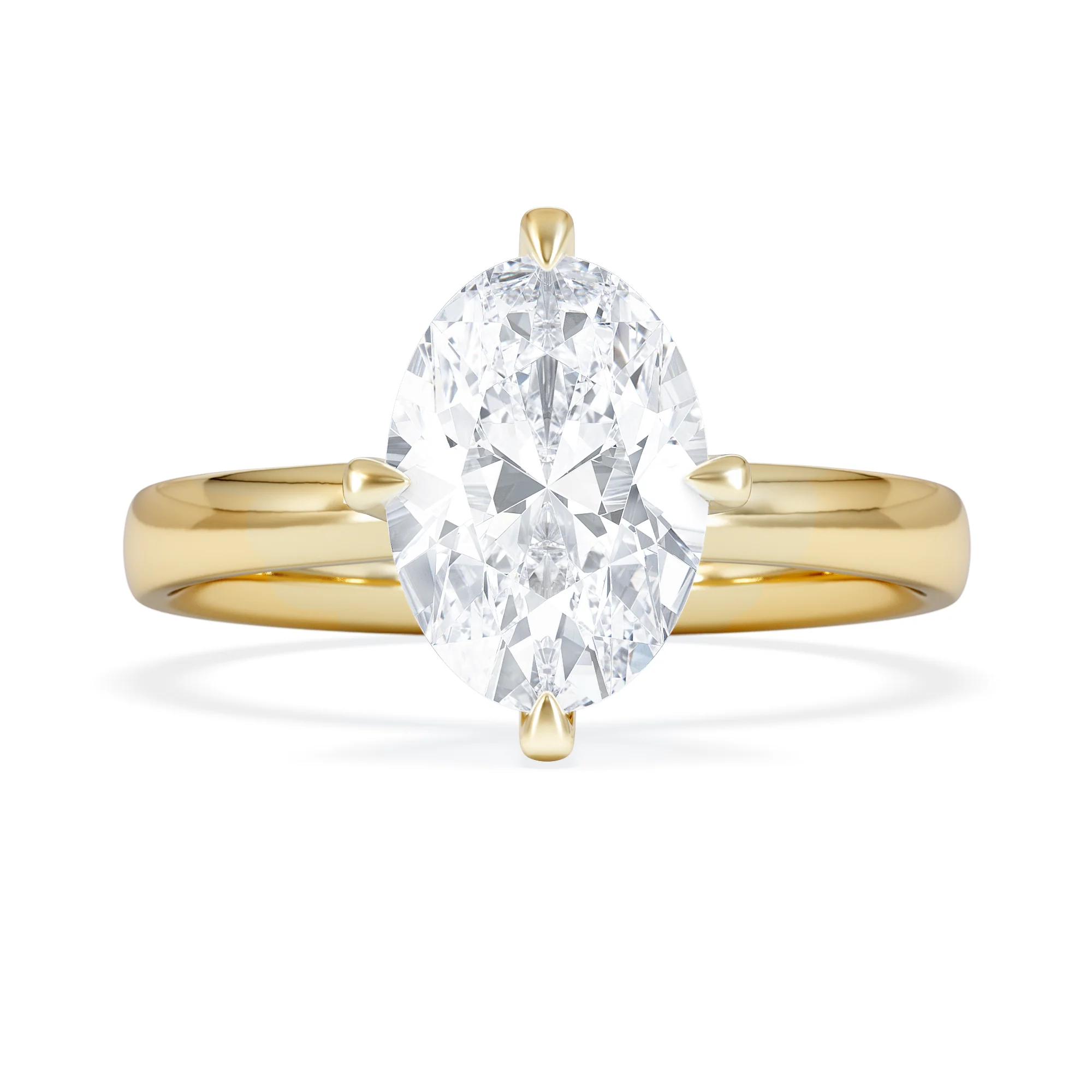 Origin Twist 2.00ct Oval Cut Lab Diamond Solitaire Engagement Ring in 18K Yellow Gold - Image 6