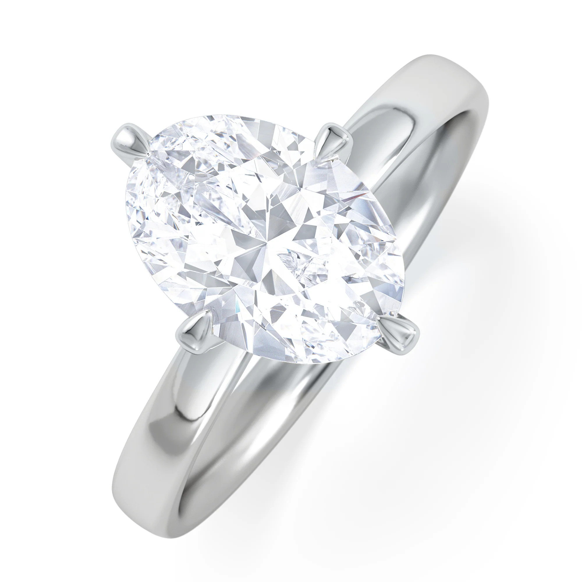 Origin Twist 2.00ct Oval Cut Lab Diamond Solitaire Engagement Ring in Platinum