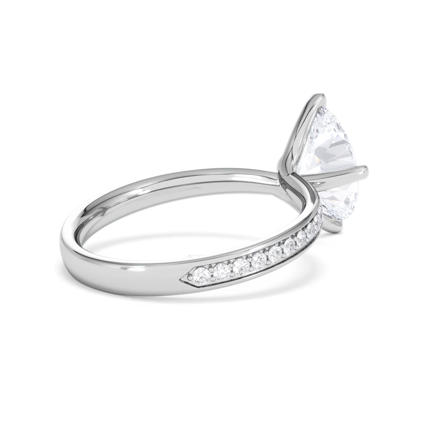 Origin Twist 2.00ct Oval Cut Lab Diamond Solitaire Engagement Ring with Side Stones in 18K White Gold - Image 38