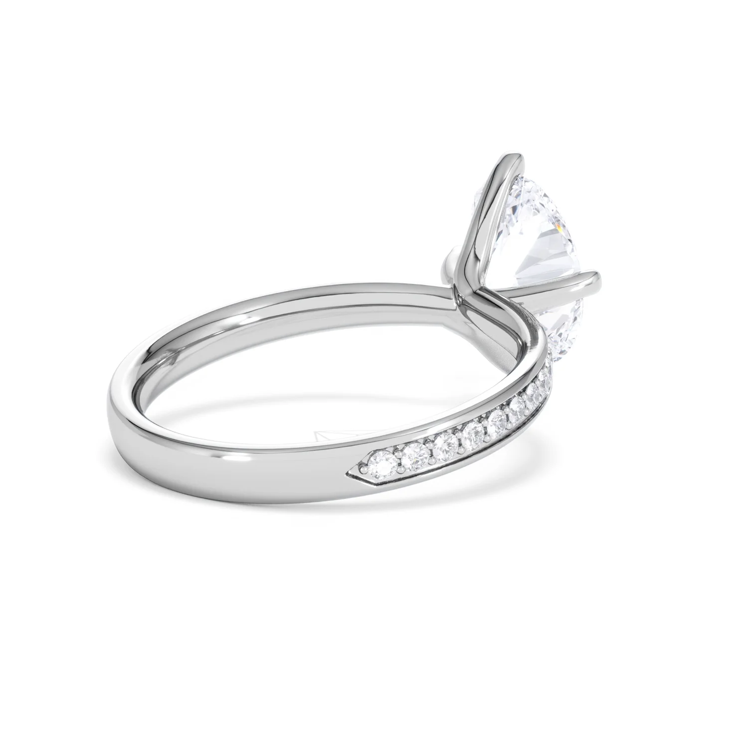 Origin Twist 2.00ct Oval Cut Lab Diamond Solitaire Engagement Ring with Side Stones in 18K White Gold - Image 40