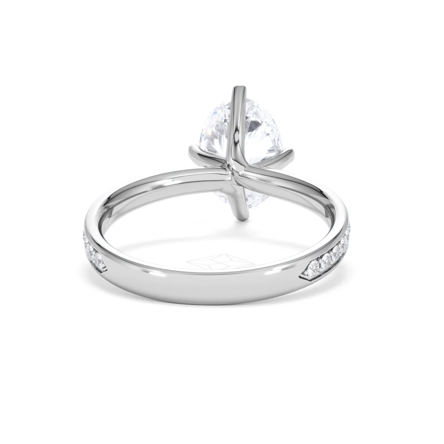 Origin Twist 2.00ct Oval Cut Lab Diamond Solitaire Engagement Ring with Side Stones in 18K White Gold - Image 47