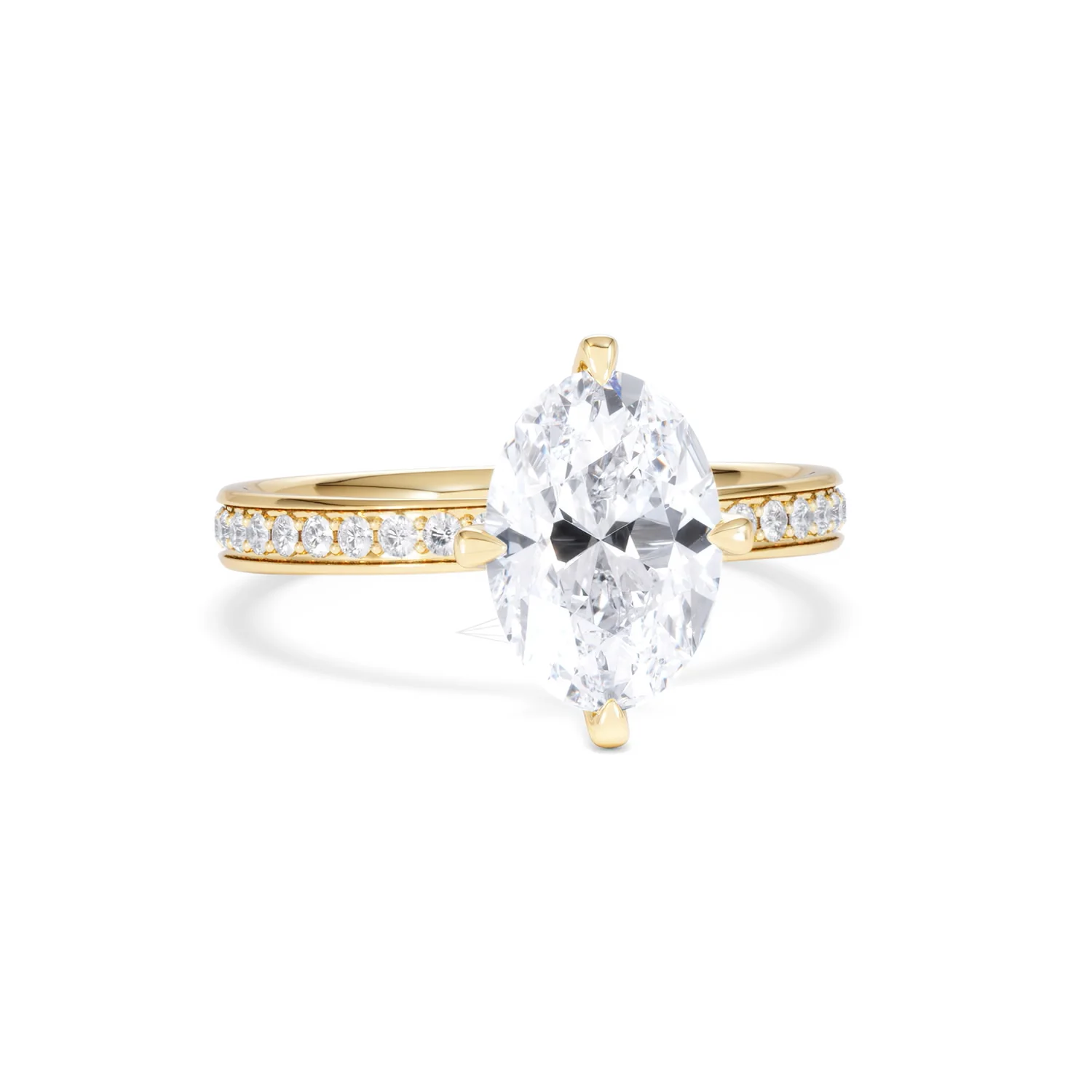 Origin Twist 2.00ct Oval Cut Lab Diamond Solitaire Engagement Ring with Side Stones in 18K Yellow Gold - Image 11