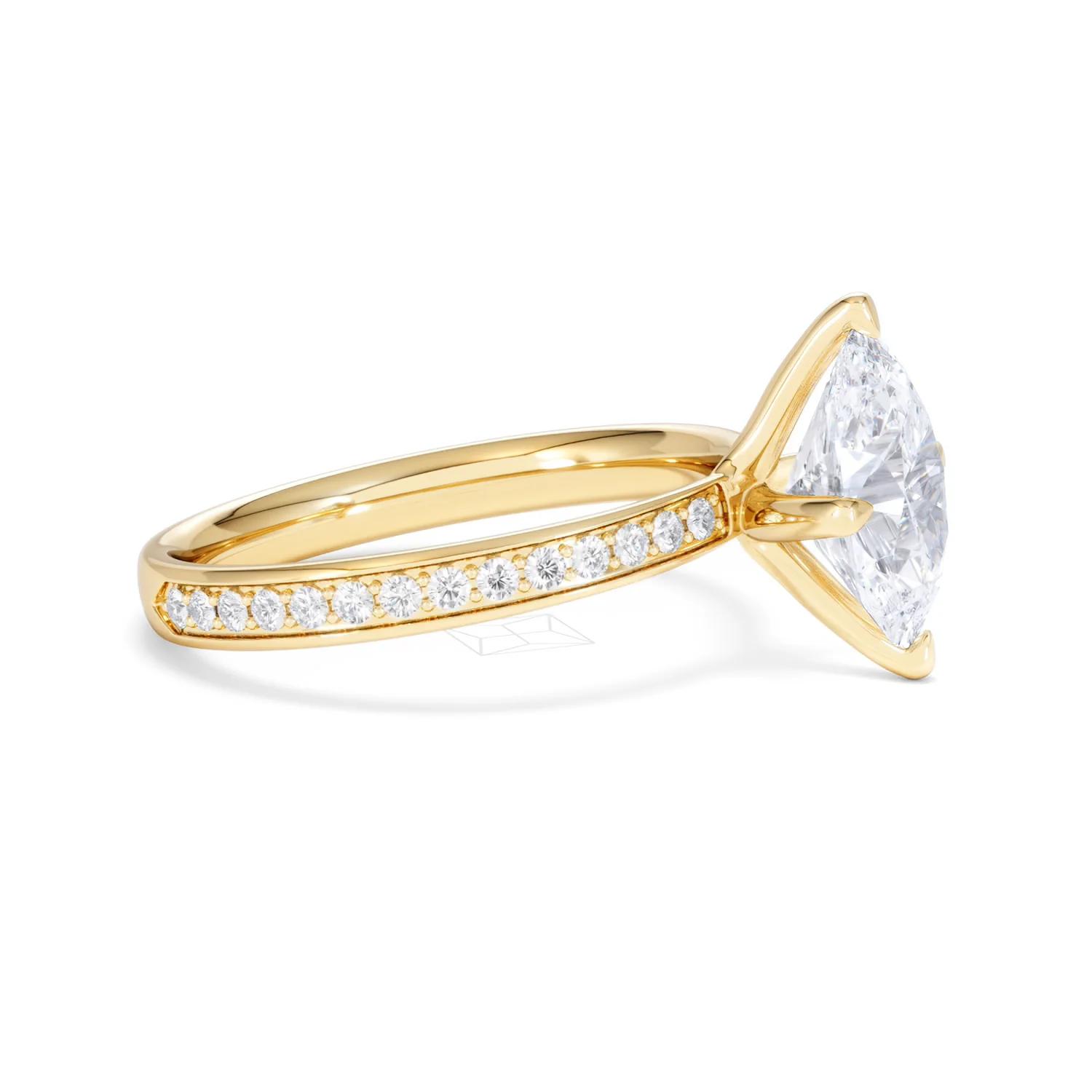 Origin Twist 2.00ct Oval Cut Lab Diamond Solitaire Engagement Ring with Side Stones in 18K Yellow Gold - Image 24