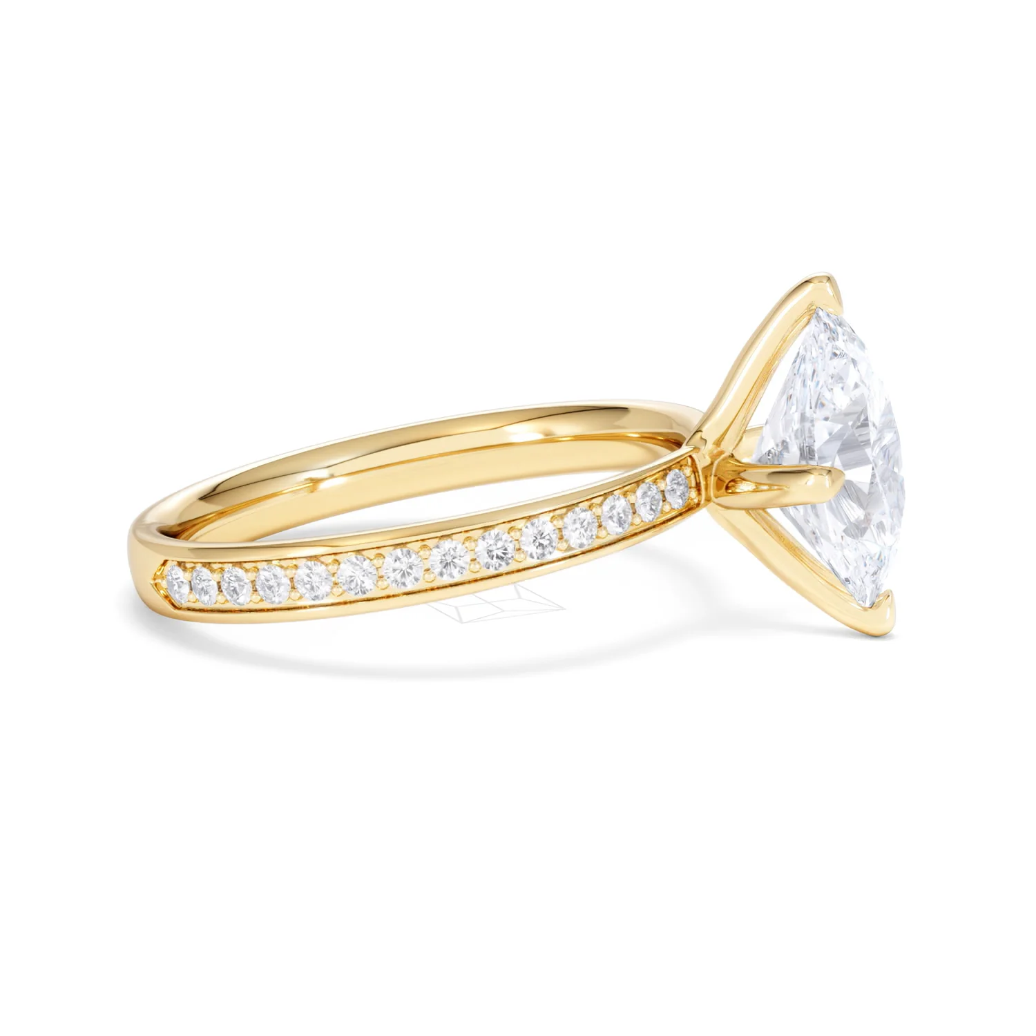 Origin Twist 2.00ct Oval Cut Lab Diamond Solitaire Engagement Ring with Side Stones in 18K Yellow Gold - Image 25