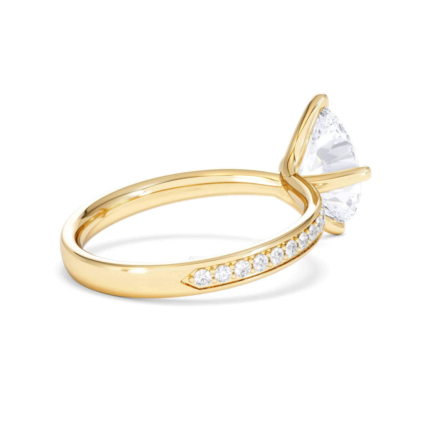 Origin Twist 2.00ct Oval Cut Lab Diamond Solitaire Engagement Ring with Side Stones in 18K Yellow Gold - Image 38