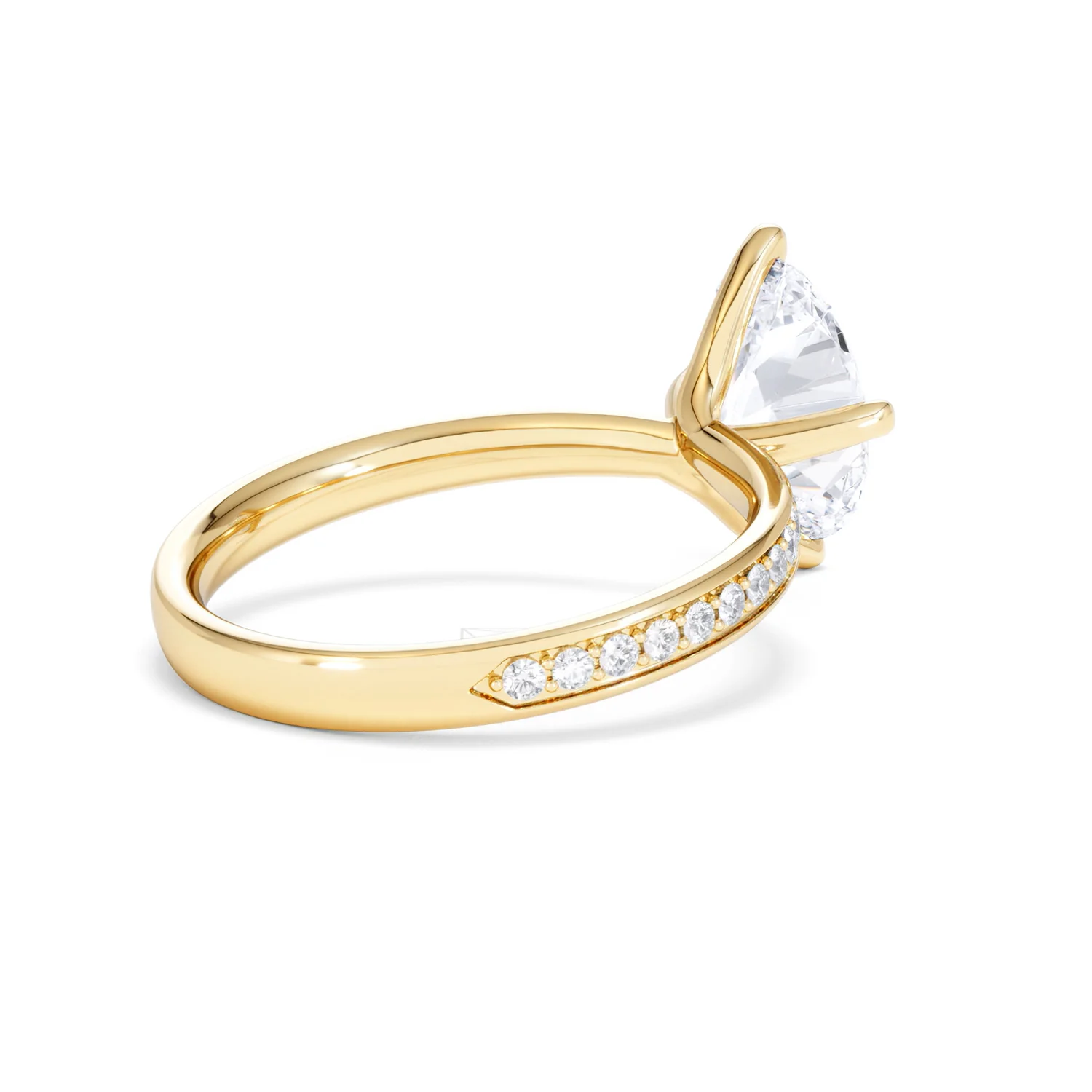 Origin Twist 2.00ct Oval Cut Lab Diamond Solitaire Engagement Ring with Side Stones in 18K Yellow Gold - Image 39