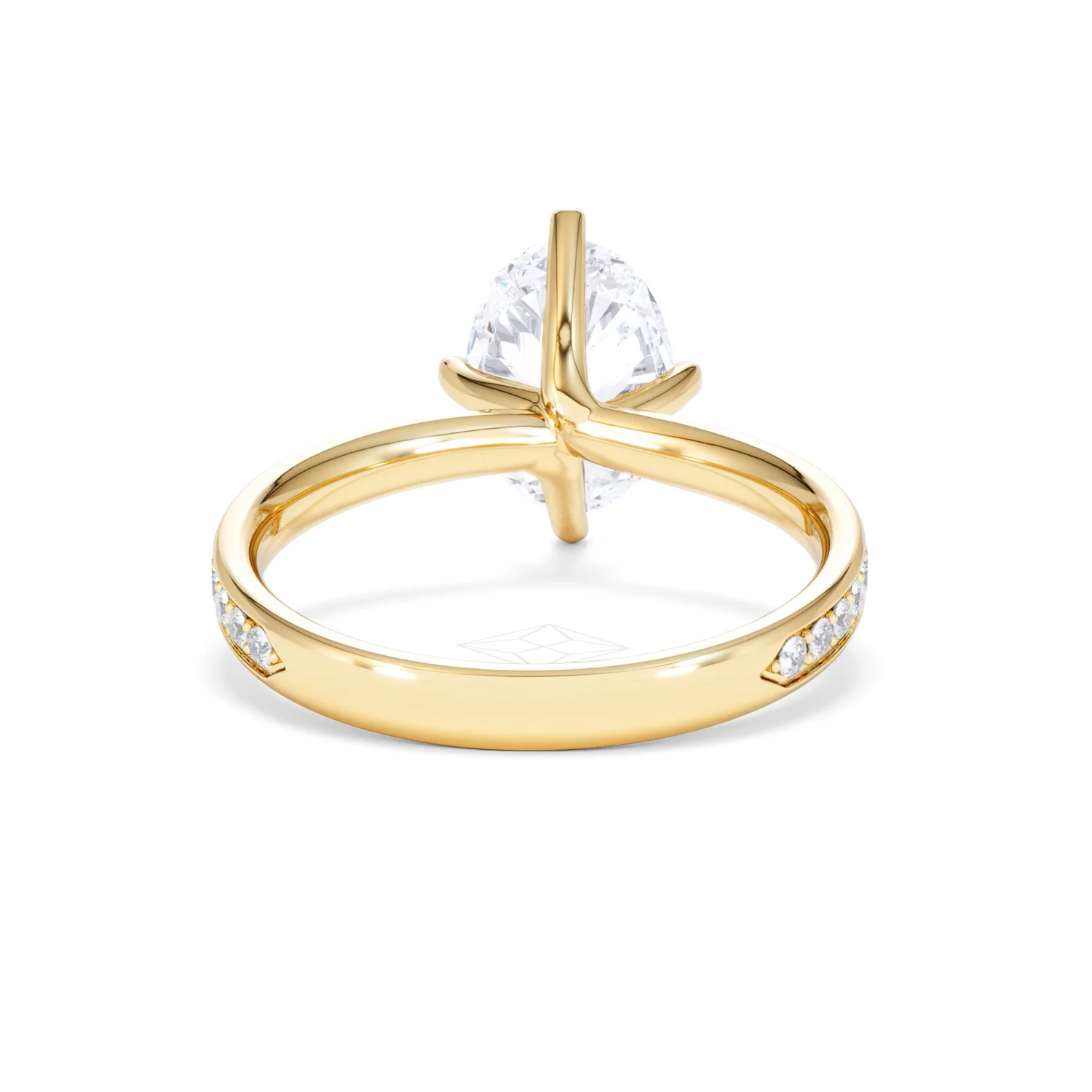 Origin Twist 2.00ct Oval Cut Lab Diamond Solitaire Engagement Ring with Side Stones in 18K Yellow Gold - Image 48
