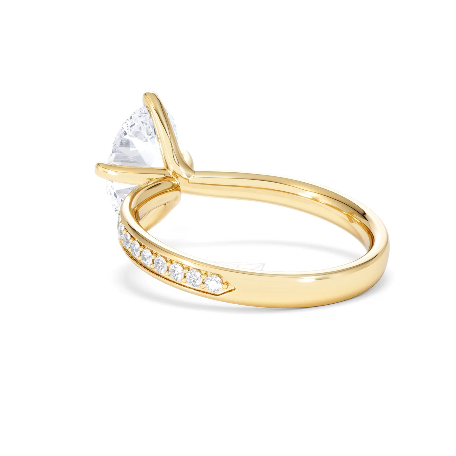Origin Twist 2.00ct Oval Cut Lab Diamond Solitaire Engagement Ring with Side Stones in 18K Yellow Gold - Image 57