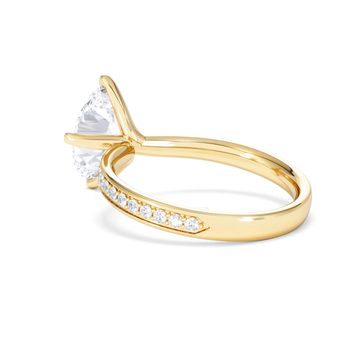 Origin Twist 2.00ct Oval Cut Lab Diamond Solitaire Engagement Ring with Side Stones in 18K Yellow Gold - Image 59