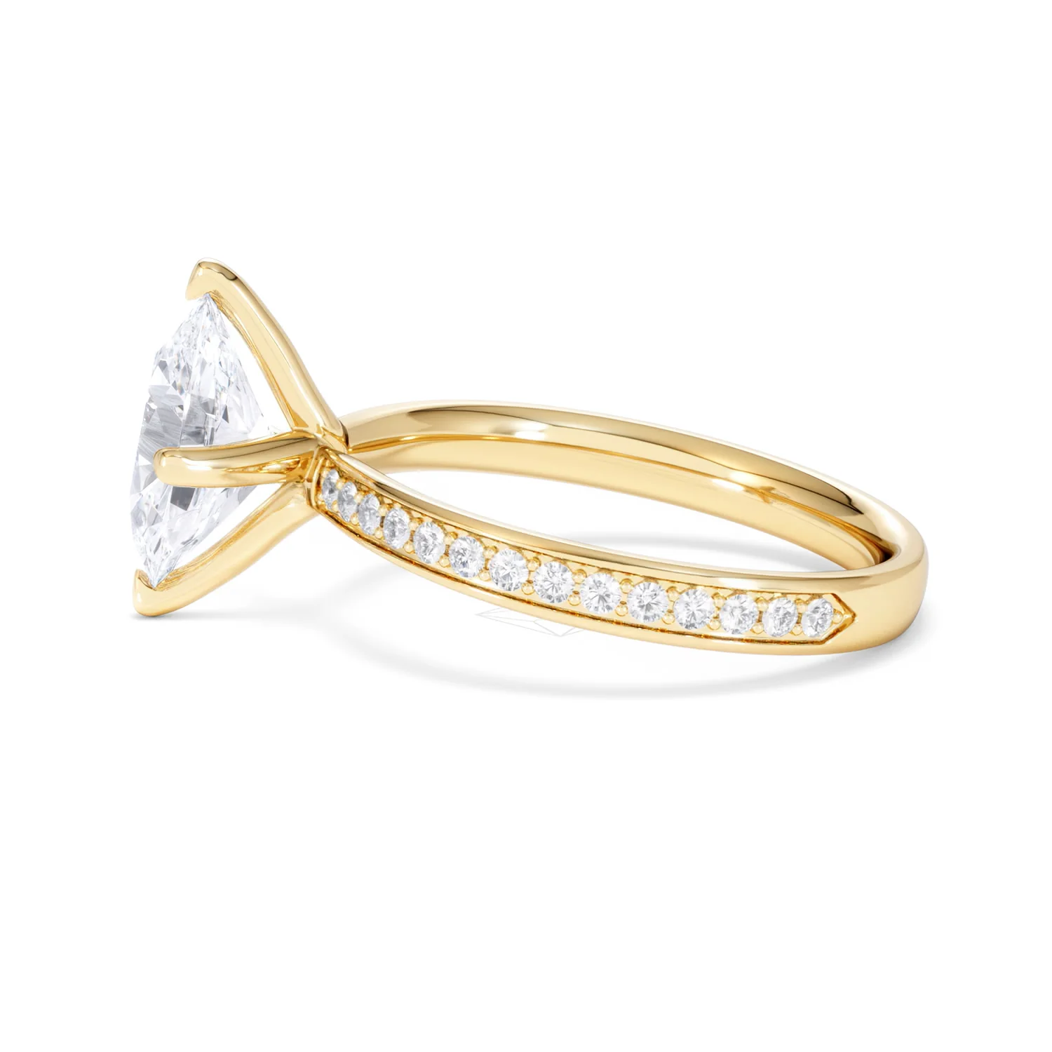 Origin Twist 2.00ct Oval Cut Lab Diamond Solitaire Engagement Ring with Side Stones in 18K Yellow Gold - Image 69