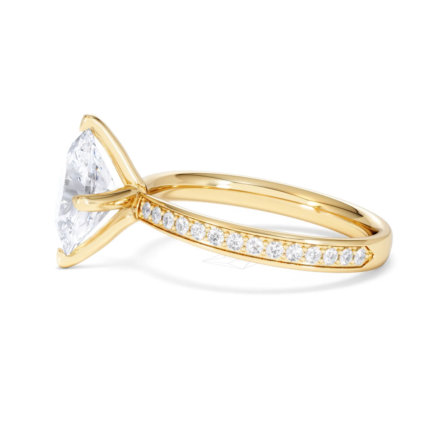 Origin Twist 2.00ct Oval Cut Lab Diamond Solitaire Engagement Ring with Side Stones in 18K Yellow Gold - Image 71