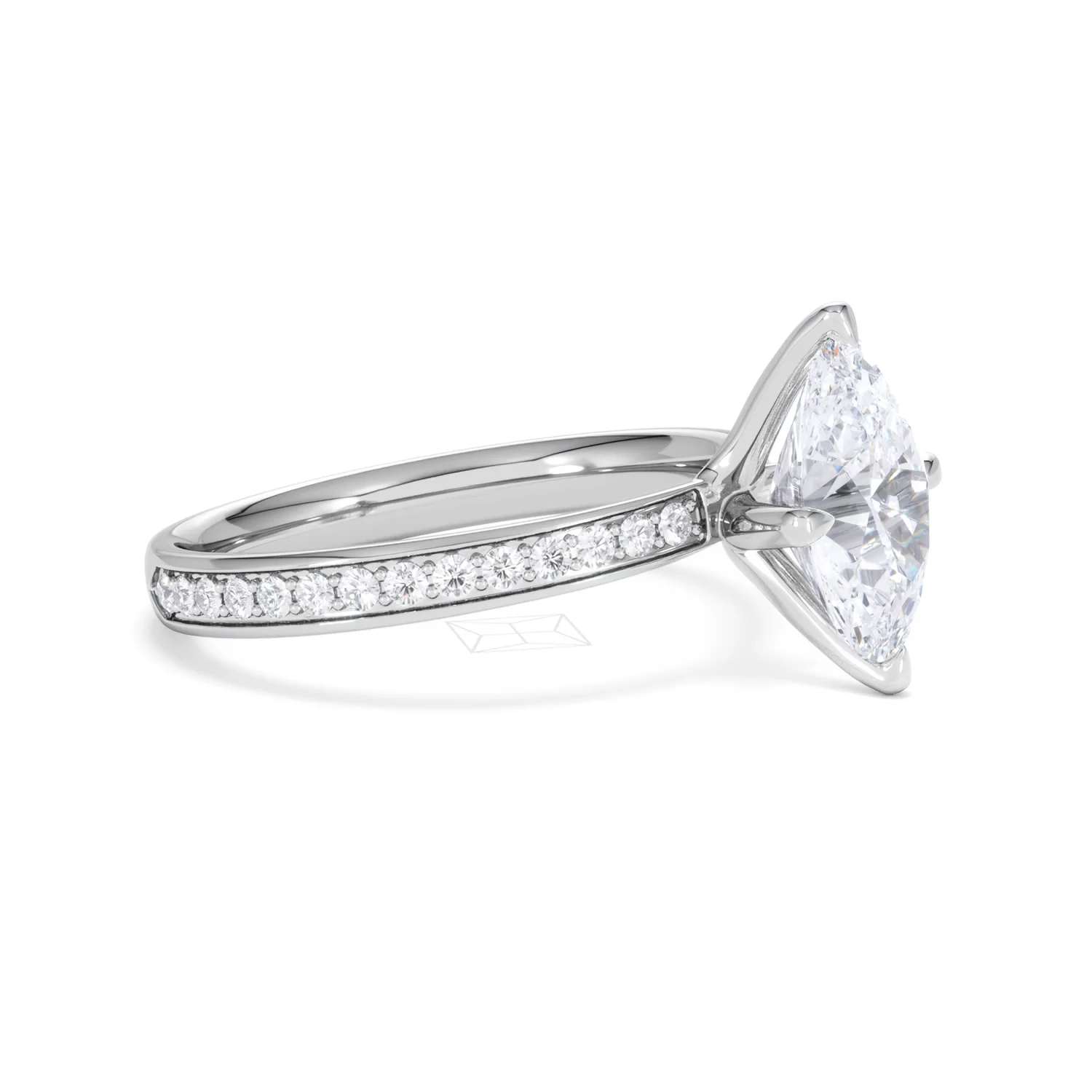 Origin Twist 2.00ct Oval Cut Lab Diamond Solitaire Engagement Ring with Side Stones in Platinum - Image 22