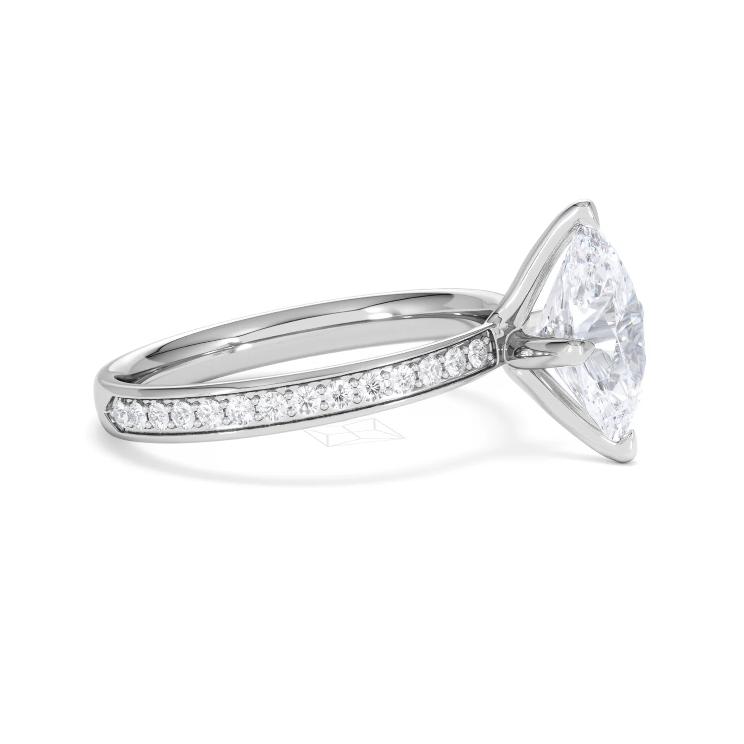 Origin Twist 2.00ct Oval Cut Lab Diamond Solitaire Engagement Ring with Side Stones in Platinum - Image 24