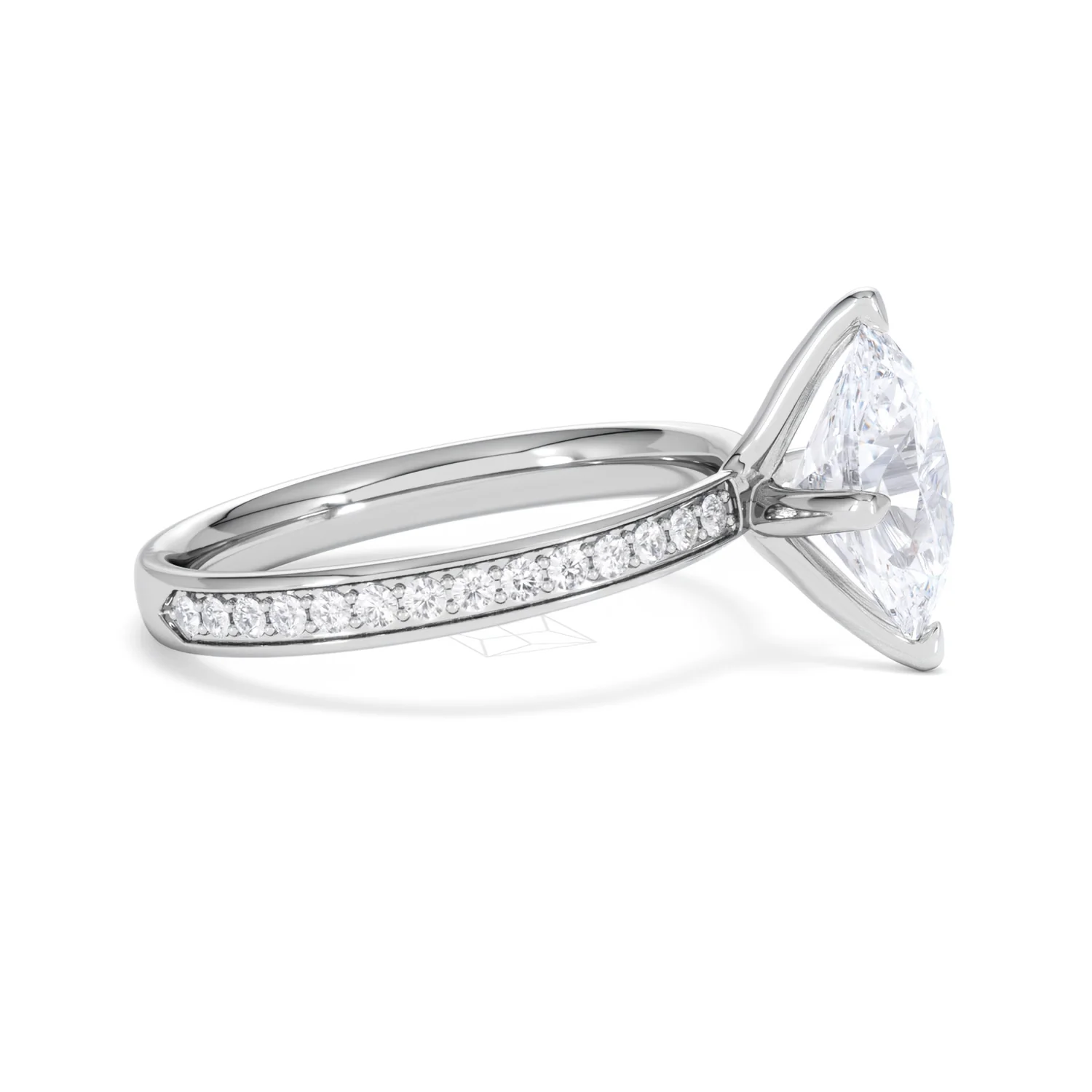 Origin Twist 2.00ct Oval Cut Lab Diamond Solitaire Engagement Ring with Side Stones in Platinum - Image 25