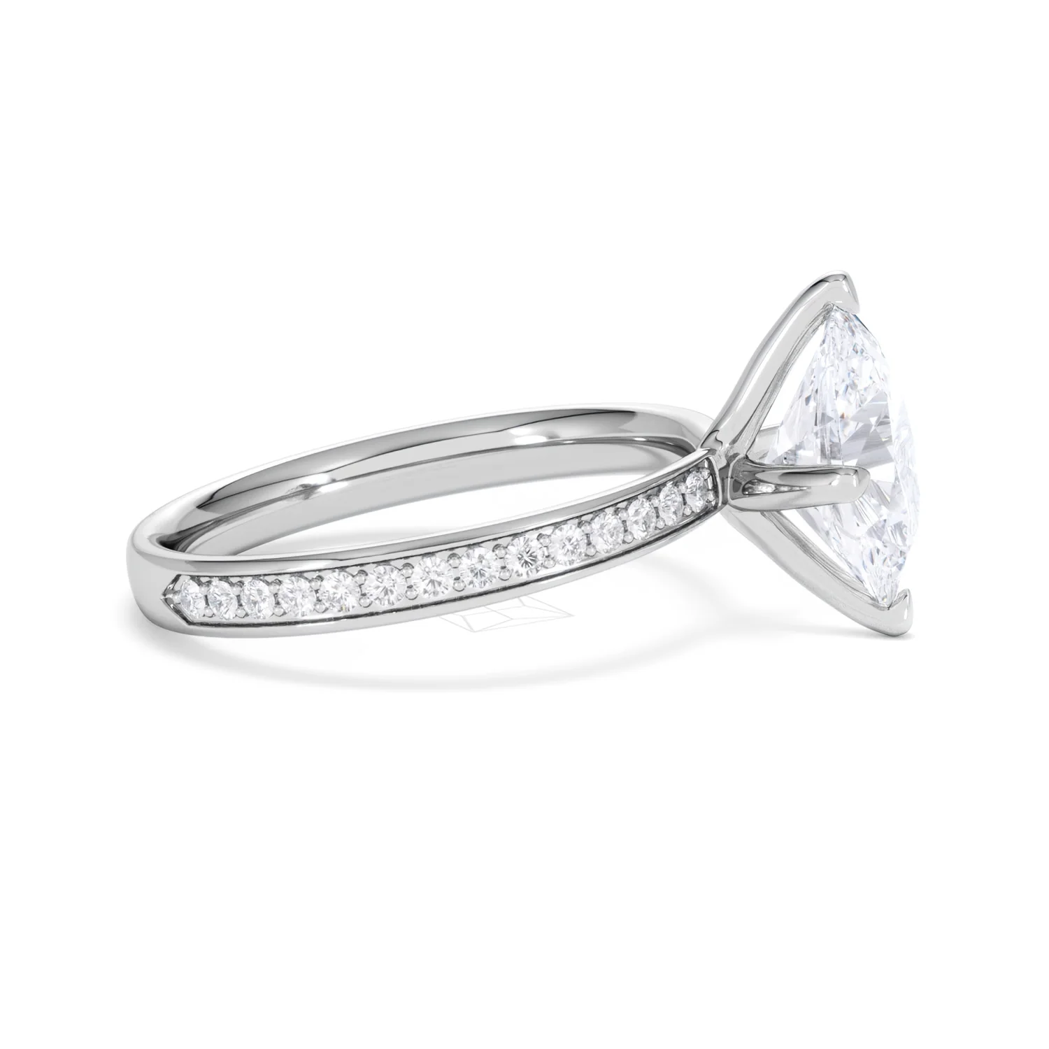 Origin Twist 2.00ct Oval Cut Lab Diamond Solitaire Engagement Ring with Side Stones in Platinum - Image 26