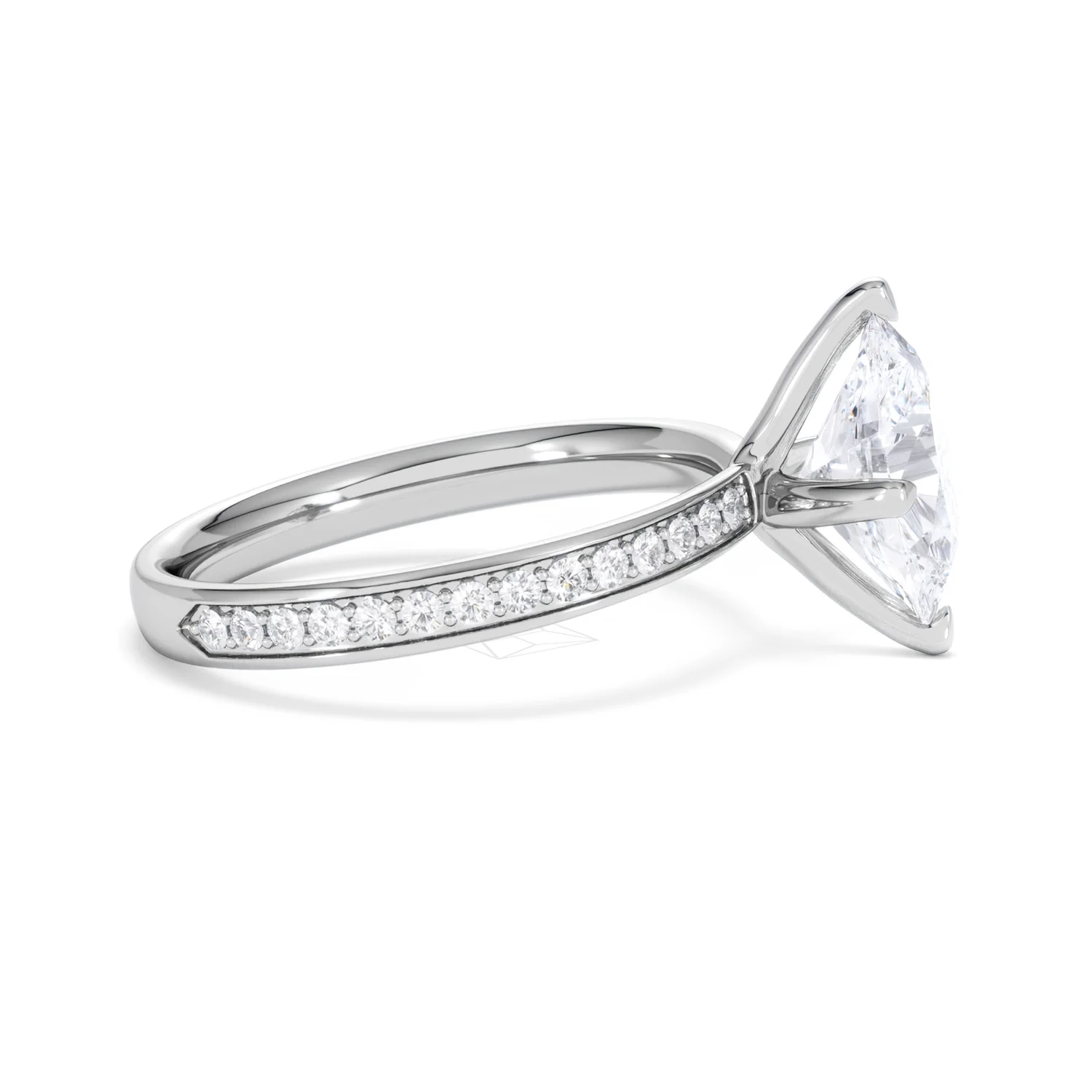 Origin Twist 2.00ct Oval Cut Lab Diamond Solitaire Engagement Ring with Side Stones in Platinum - Image 27