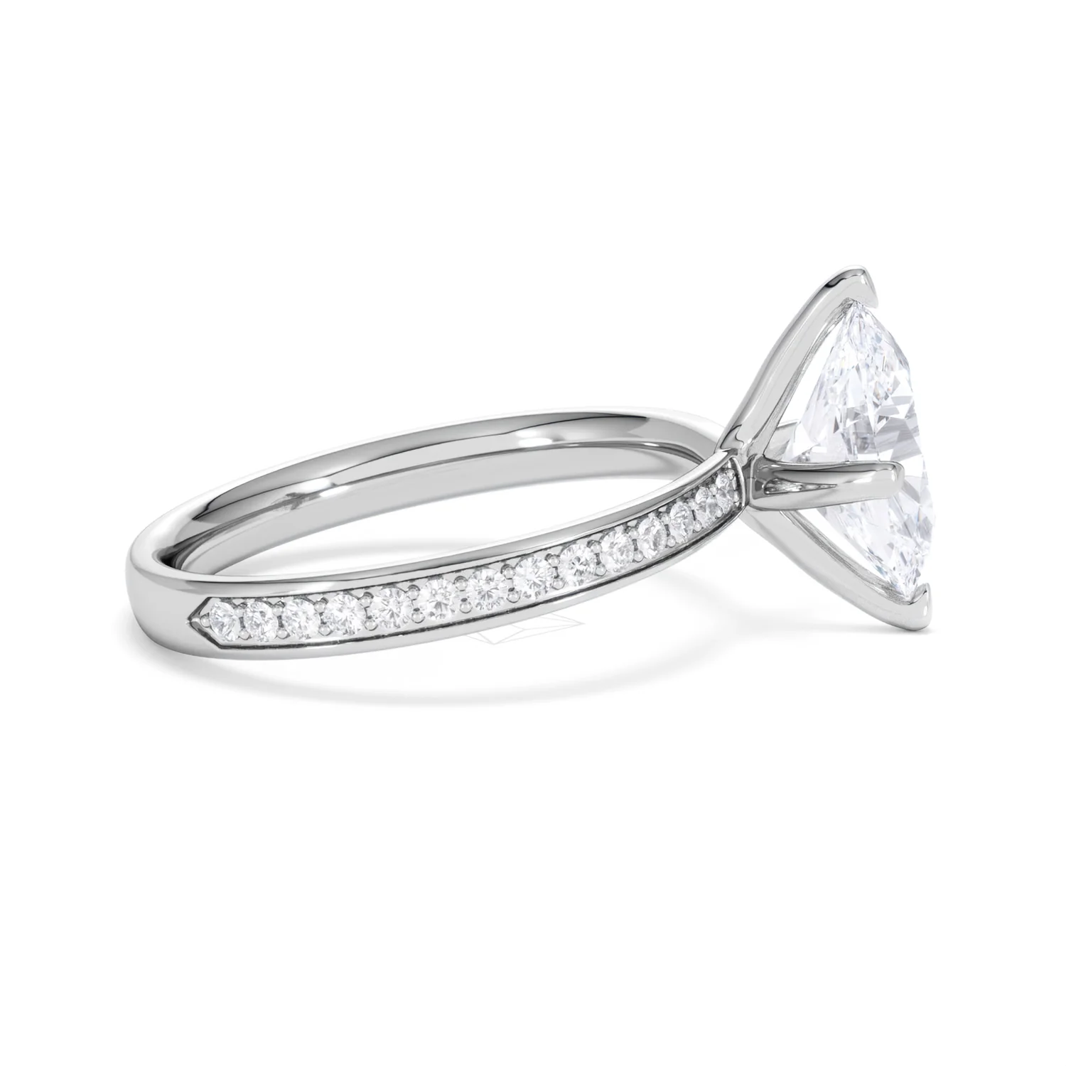 Origin Twist 2.00ct Oval Cut Lab Diamond Solitaire Engagement Ring with Side Stones in Platinum - Image 28