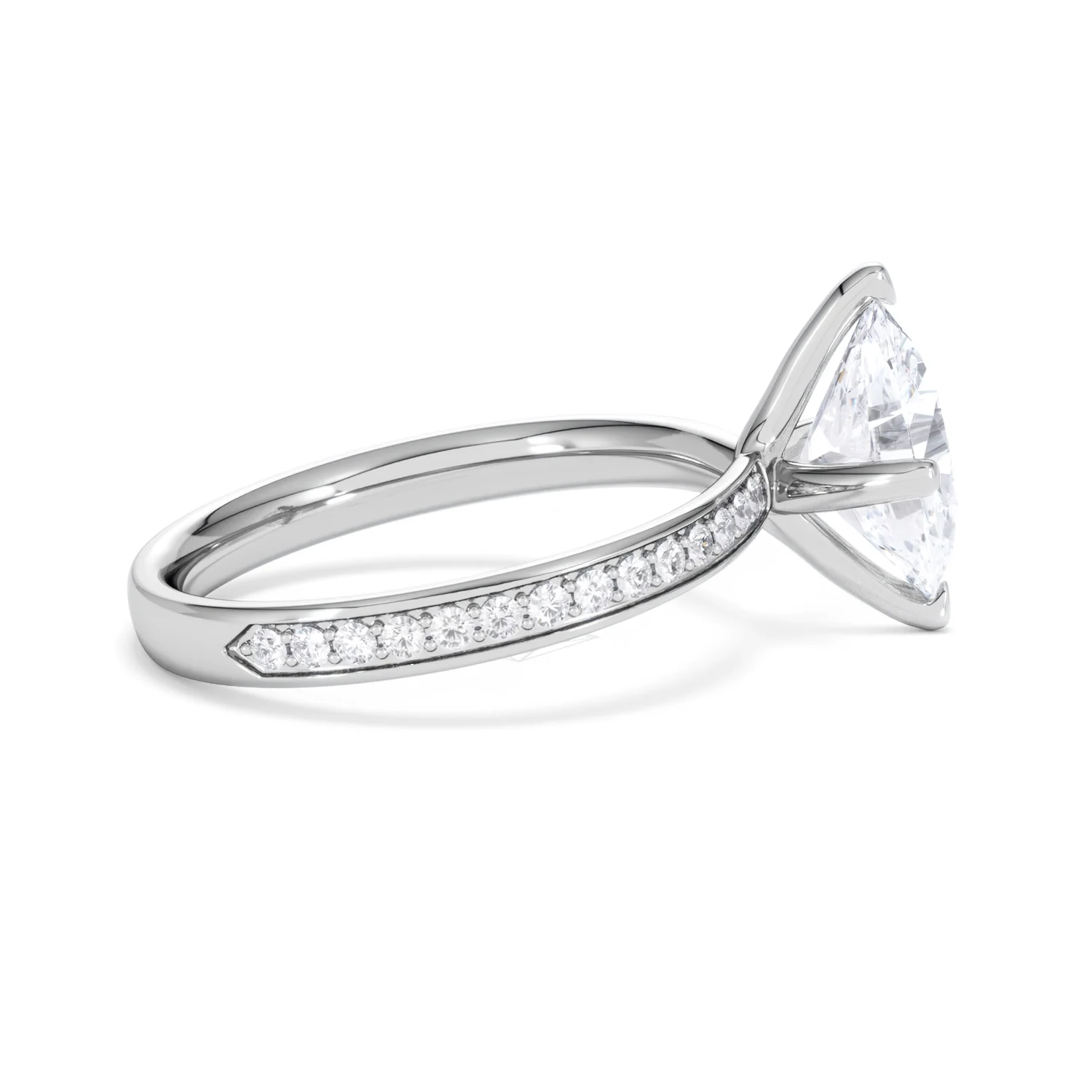 Origin Twist 2.00ct Oval Cut Lab Diamond Solitaire Engagement Ring with Side Stones in Platinum - Image 30