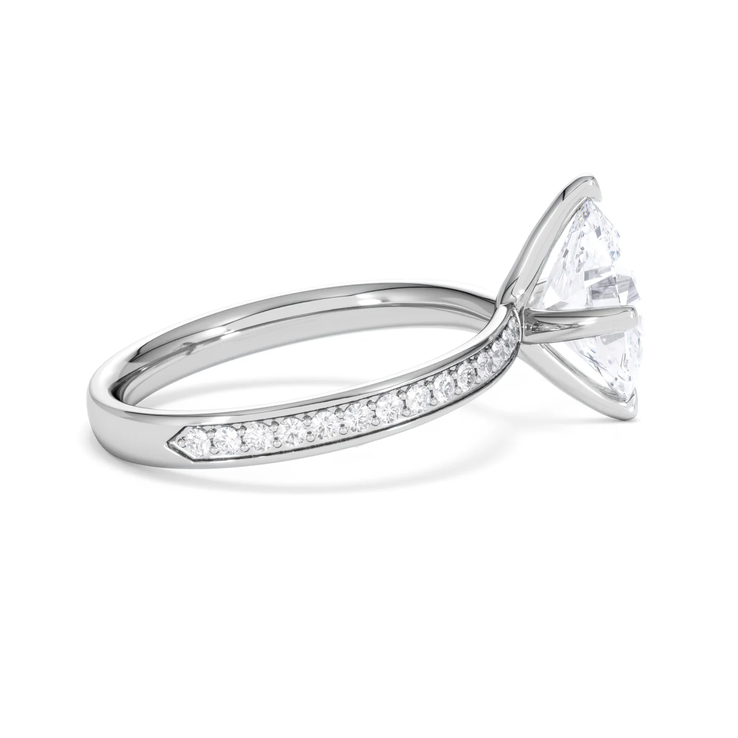Origin Twist 2.00ct Oval Cut Lab Diamond Solitaire Engagement Ring with Side Stones in Platinum - Image 31