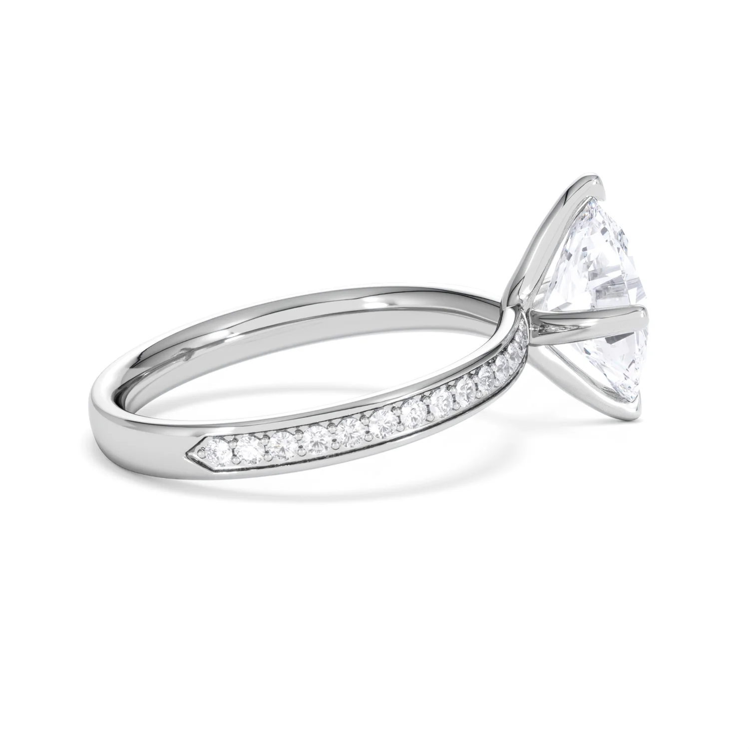 Origin Twist 2.00ct Oval Cut Lab Diamond Solitaire Engagement Ring with Side Stones in Platinum - Image 32
