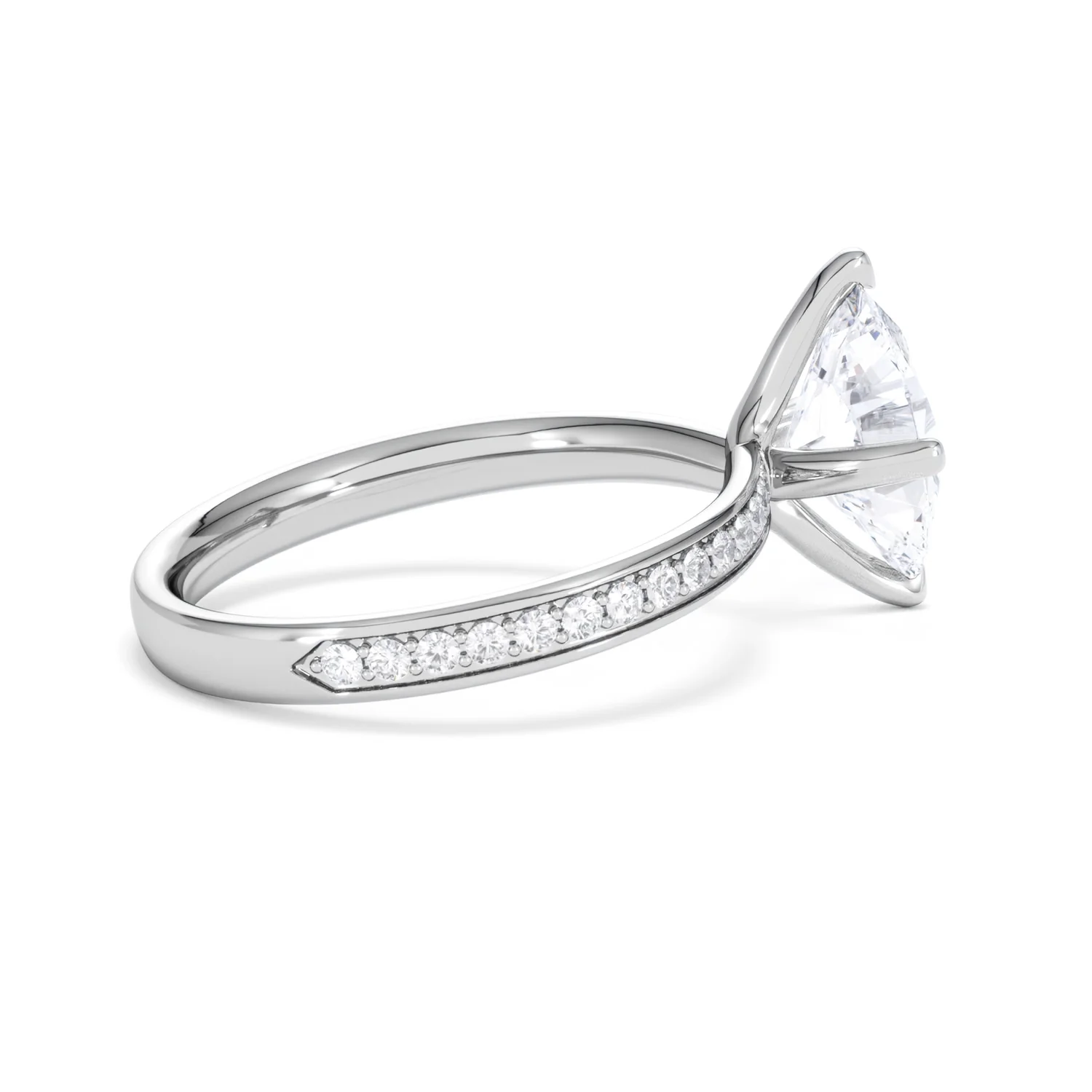 Origin Twist 2.00ct Oval Cut Lab Diamond Solitaire Engagement Ring with Side Stones in Platinum - Image 33