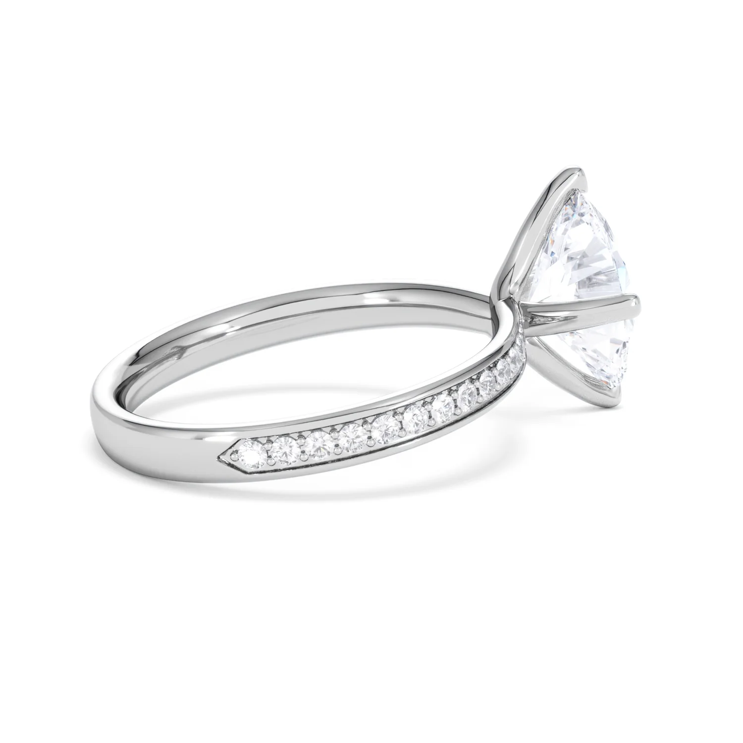 Origin Twist 2.00ct Oval Cut Lab Diamond Solitaire Engagement Ring with Side Stones in Platinum - Image 34