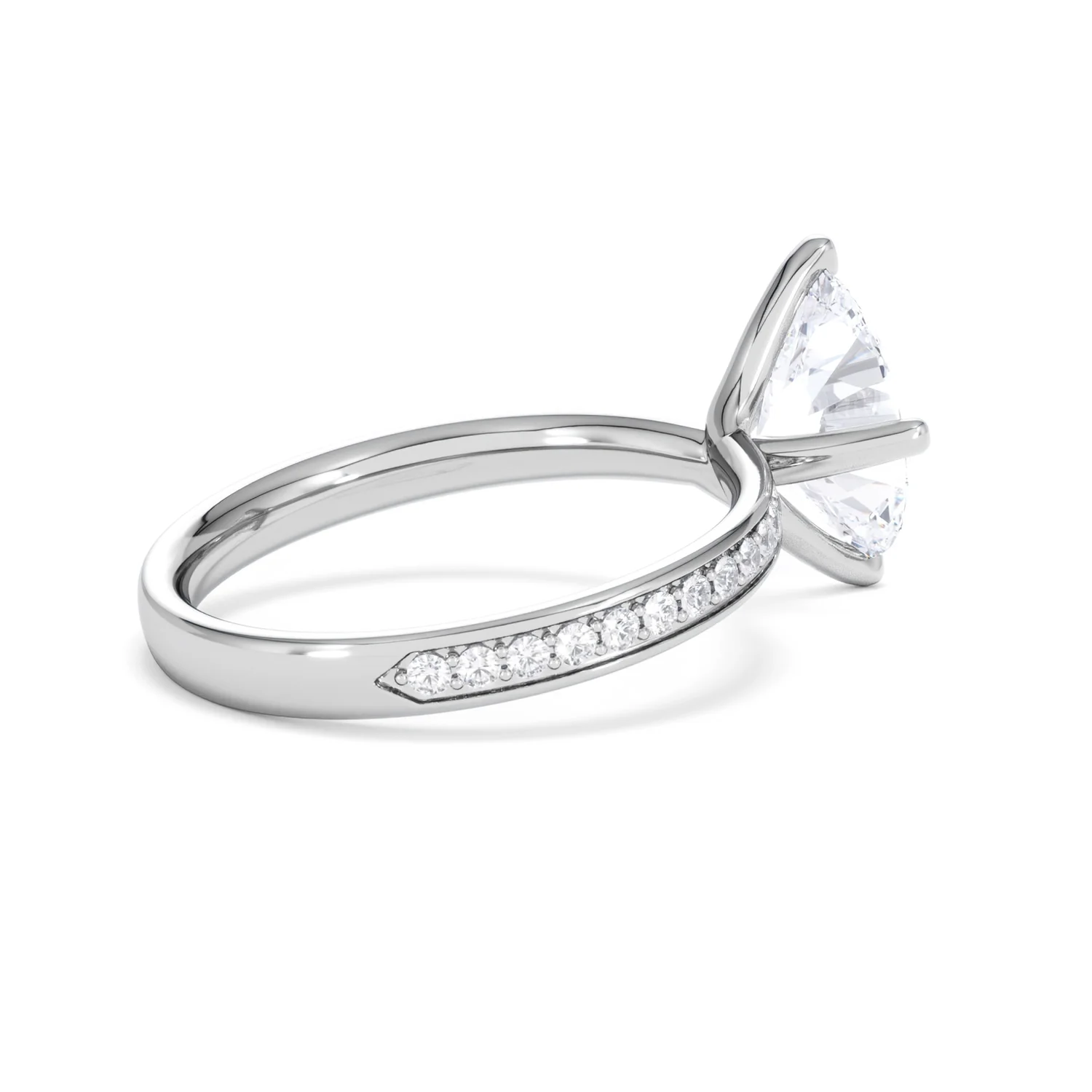 Origin Twist 2.00ct Oval Cut Lab Diamond Solitaire Engagement Ring with Side Stones in Platinum - Image 36