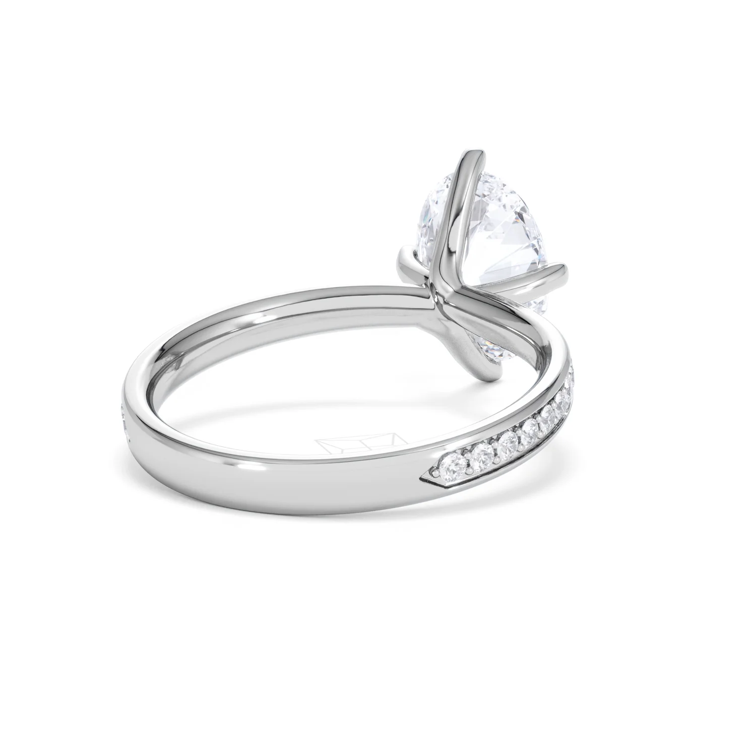 Origin Twist 2.00ct Oval Cut Lab Diamond Solitaire Engagement Ring with Side Stones in Platinum - Image 43