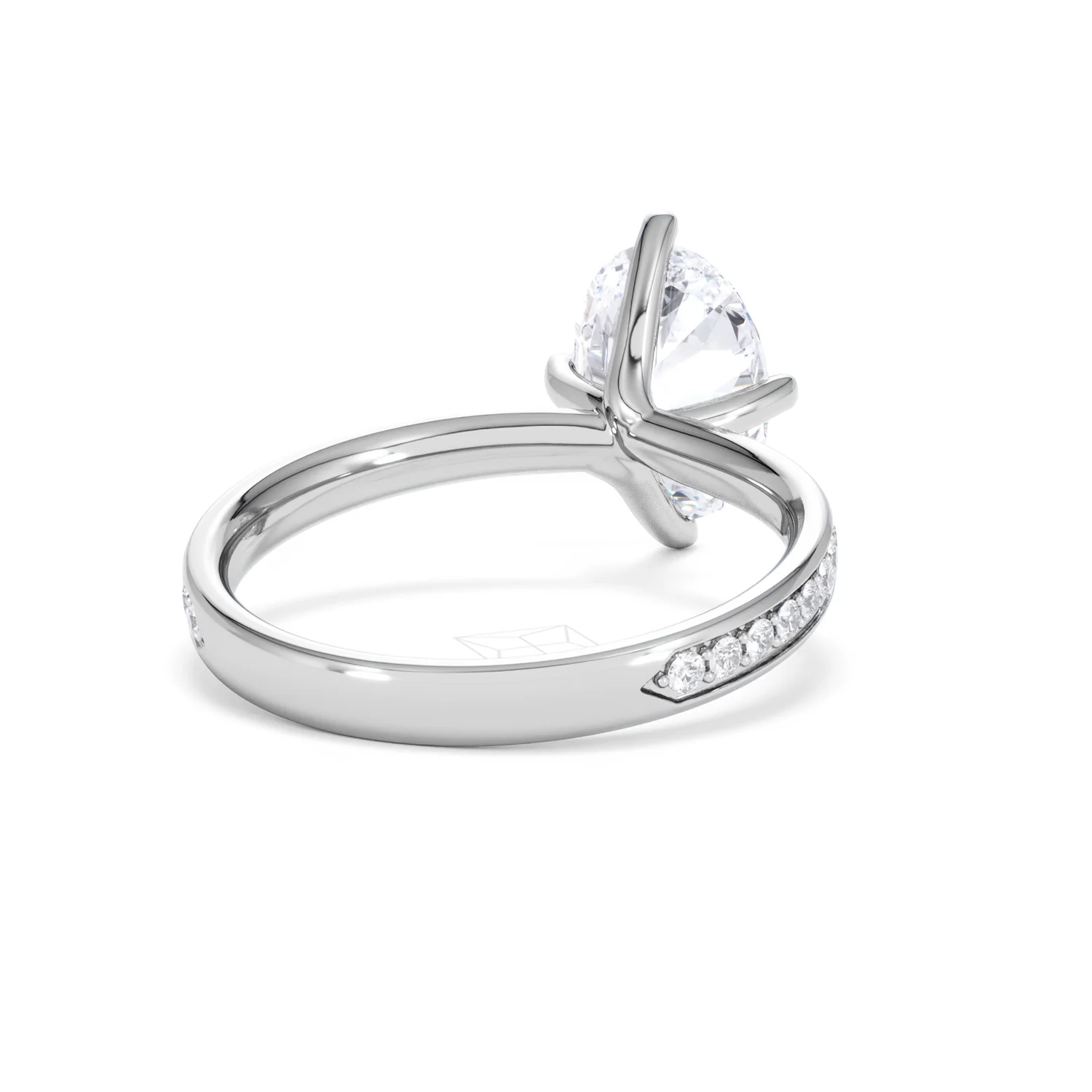 Origin Twist 2.00ct Oval Cut Lab Diamond Solitaire Engagement Ring with Side Stones in Platinum - Image 44