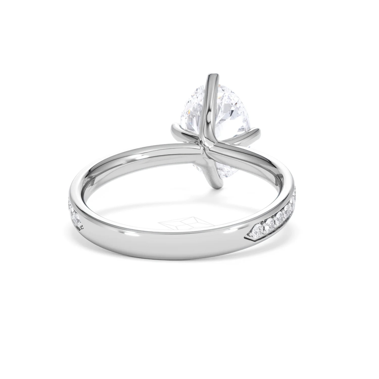 Origin Twist 2.00ct Oval Cut Lab Diamond Solitaire Engagement Ring with Side Stones in Platinum - Image 46