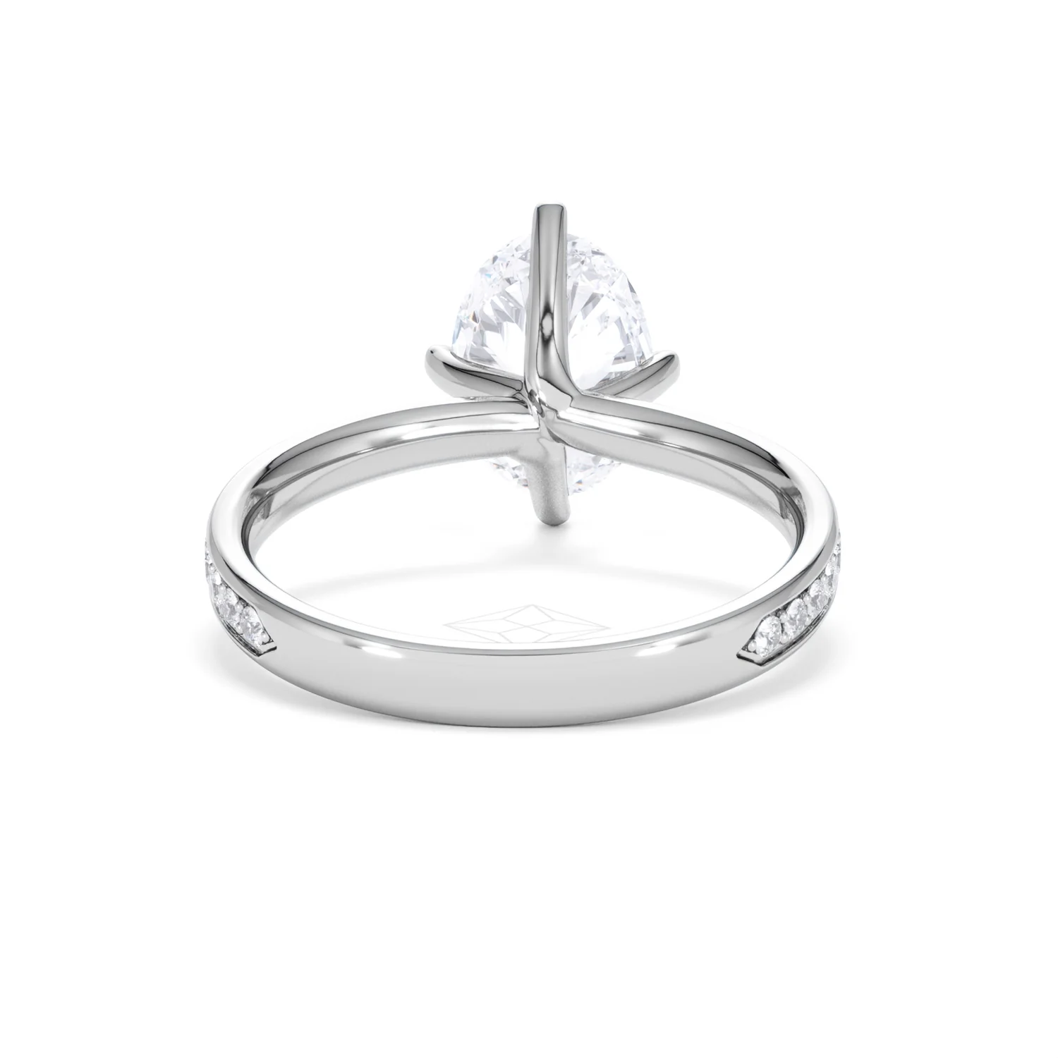 Origin Twist 2.00ct Oval Cut Lab Diamond Solitaire Engagement Ring with Side Stones in Platinum - Image 48