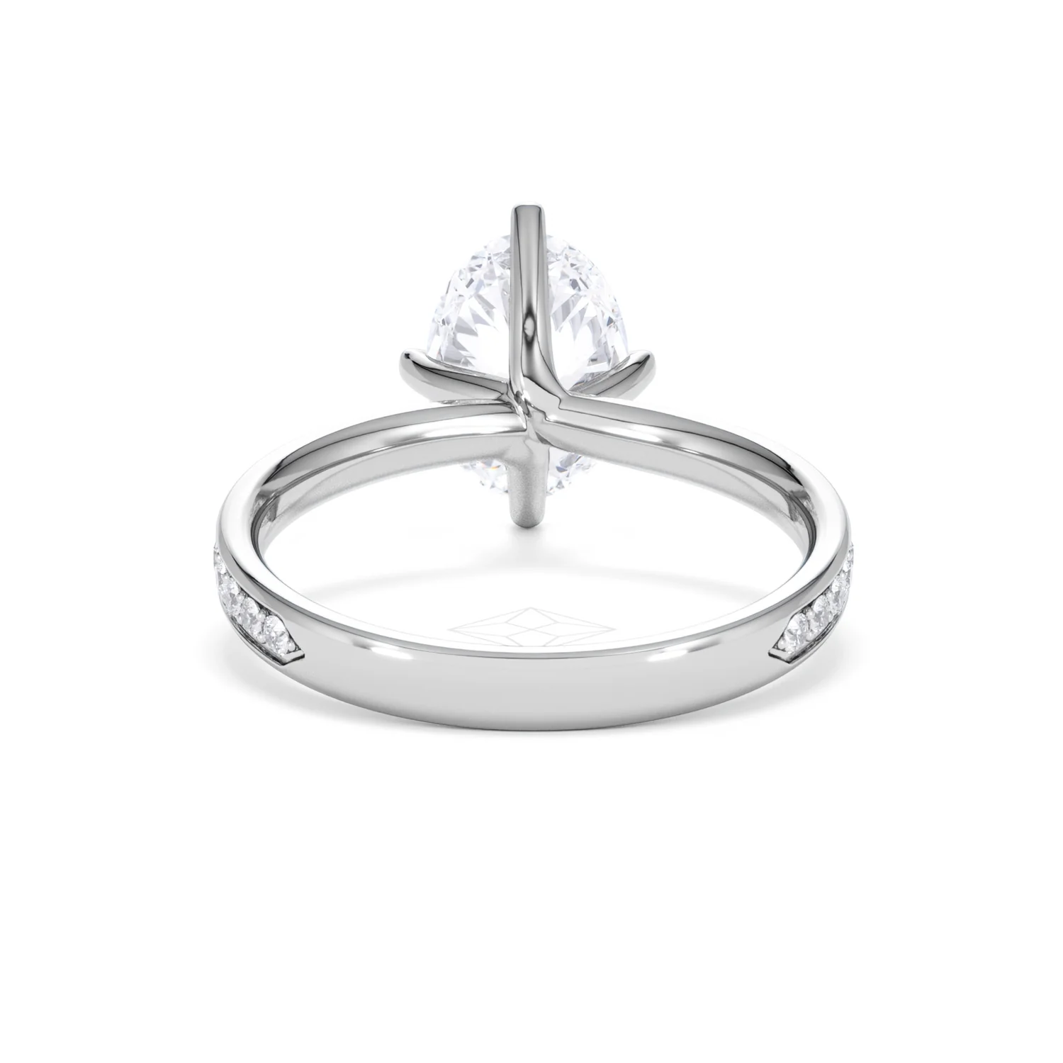 Origin Twist 2.00ct Oval Cut Lab Diamond Solitaire Engagement Ring with Side Stones in Platinum - Image 49