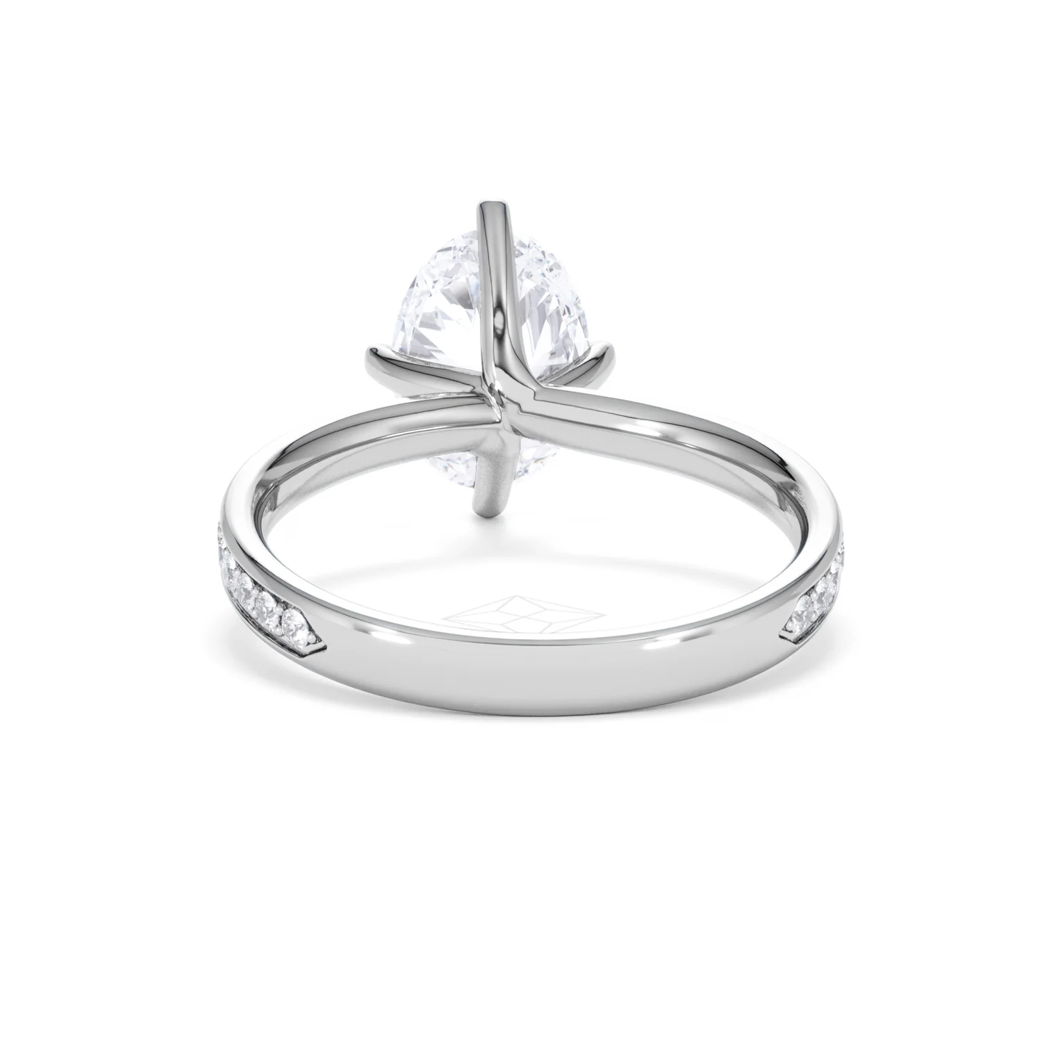 Origin Twist 2.00ct Oval Cut Lab Diamond Solitaire Engagement Ring with Side Stones in Platinum - Image 50