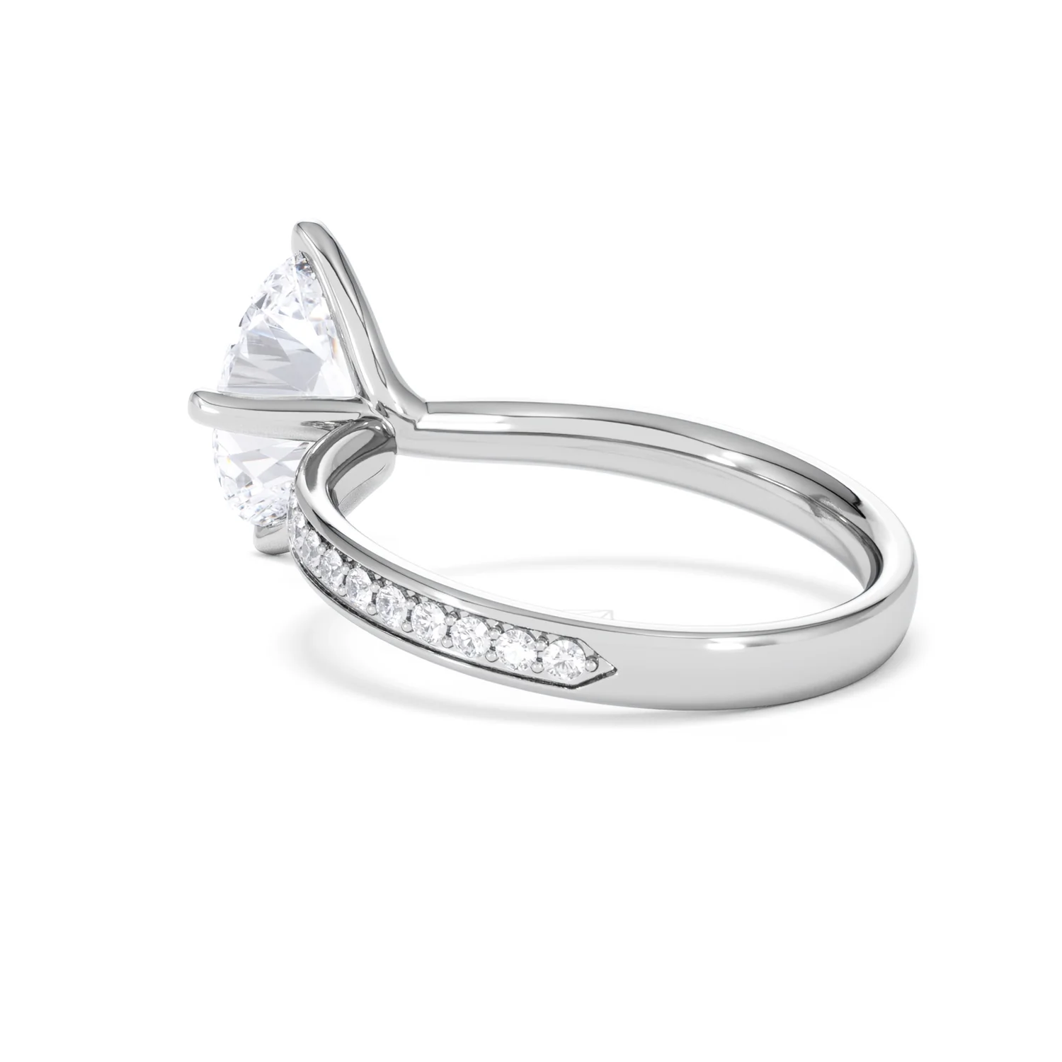 Origin Twist 2.00ct Oval Cut Lab Diamond Solitaire Engagement Ring with Side Stones in Platinum - Image 59