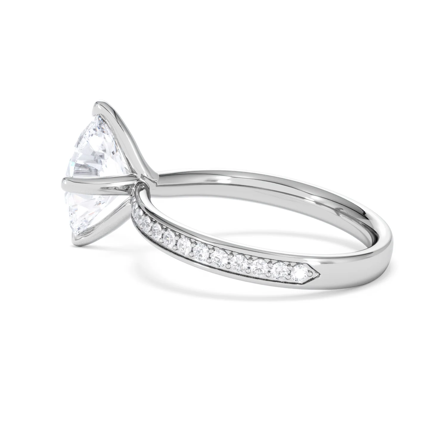 Origin Twist 2.00ct Oval Cut Lab Diamond Solitaire Engagement Ring with Side Stones in Platinum - Image 64