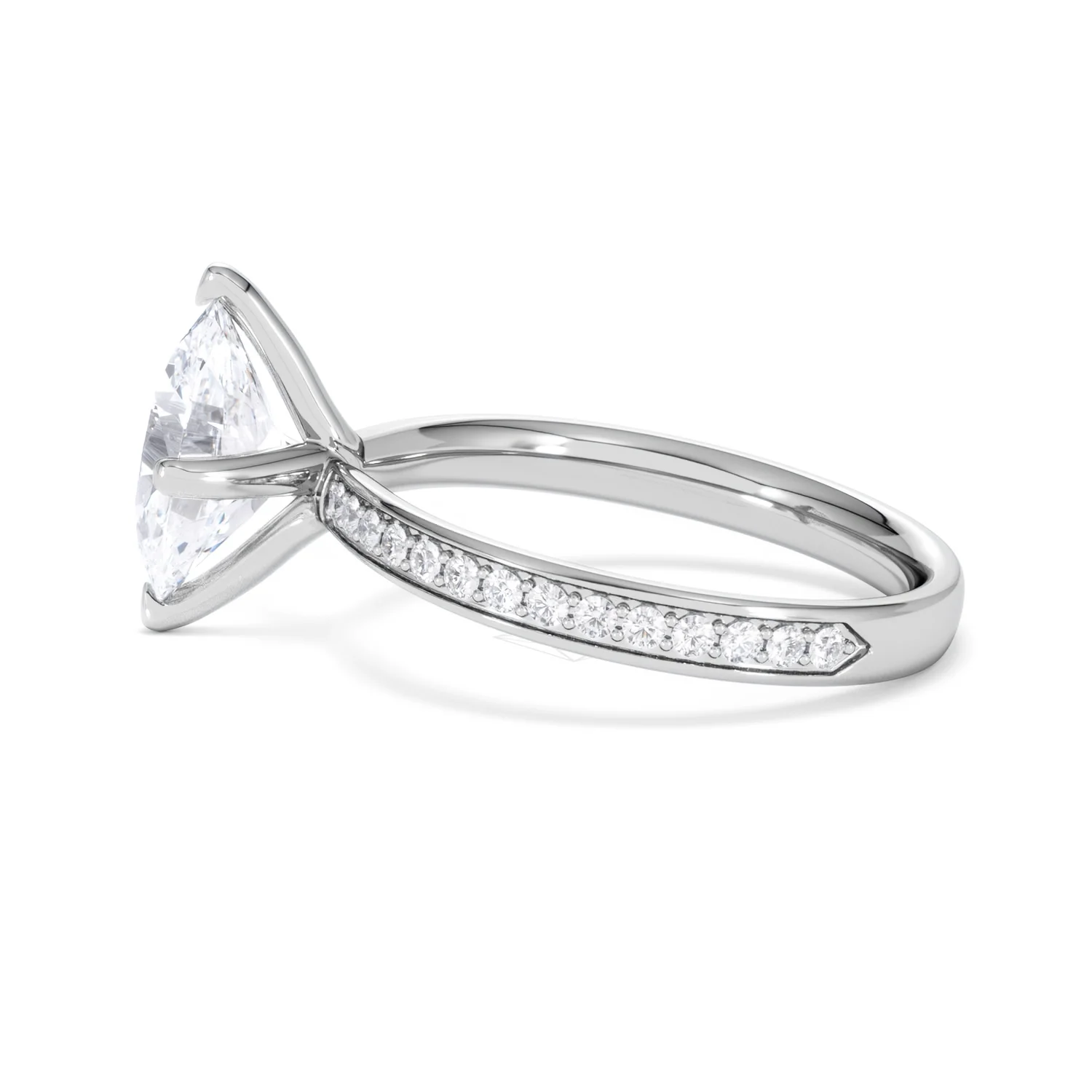 Origin Twist 2.00ct Oval Cut Lab Diamond Solitaire Engagement Ring with Side Stones in Platinum - Image 68