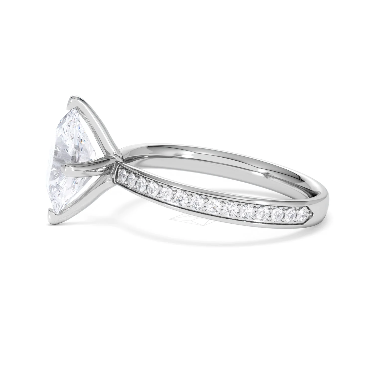 Origin Twist 2.00ct Oval Cut Lab Diamond Solitaire Engagement Ring with Side Stones in Platinum - Image 71