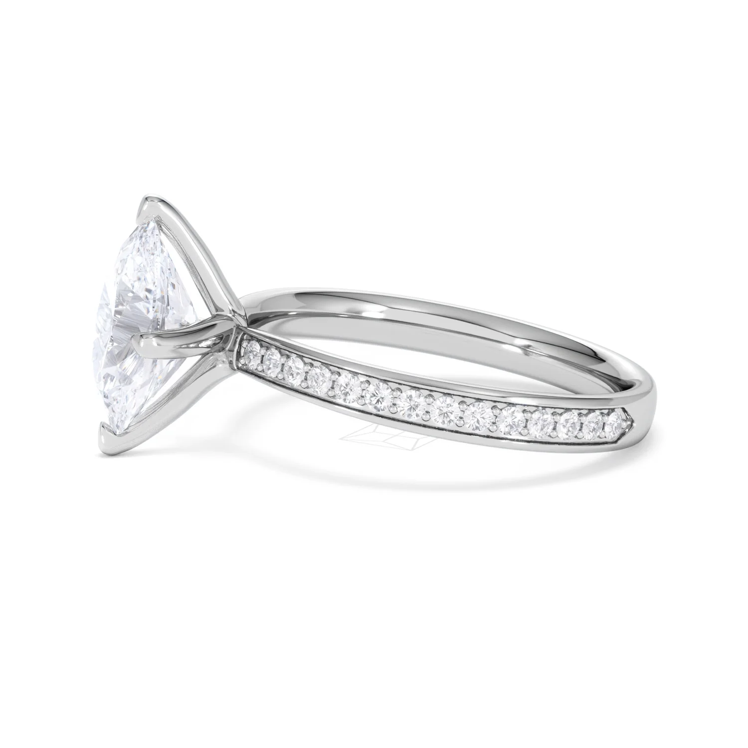 Origin Twist 2.00ct Oval Cut Lab Diamond Solitaire Engagement Ring with Side Stones in Platinum - Image 72