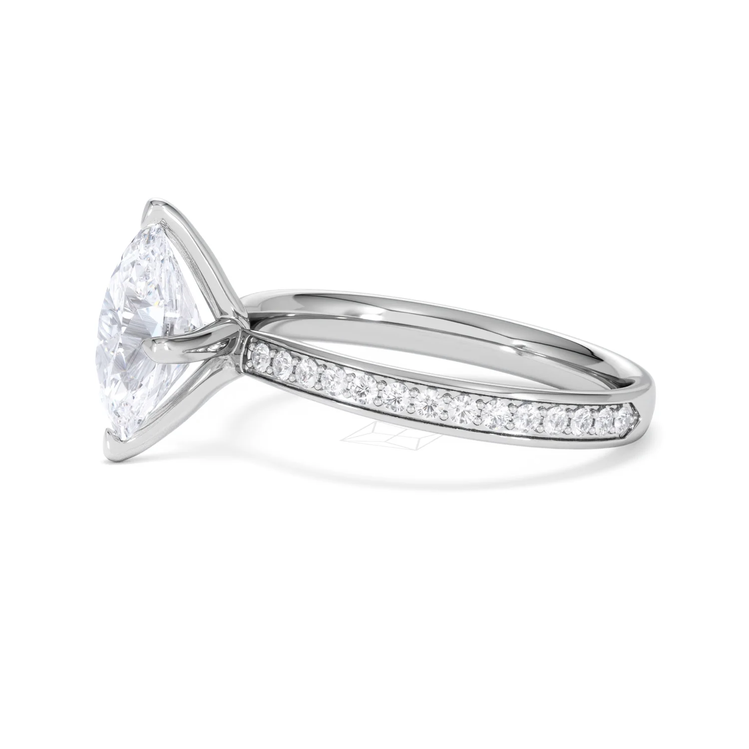 Origin Twist 2.00ct Oval Cut Lab Diamond Solitaire Engagement Ring with Side Stones in Platinum - Image 73