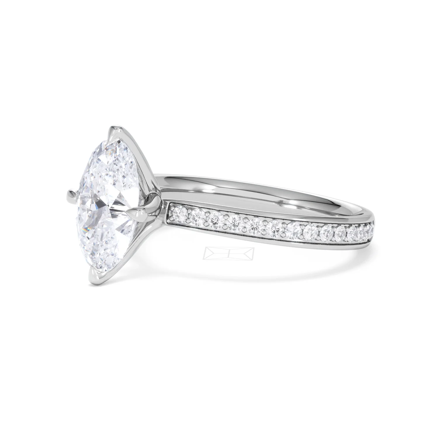 Origin Twist 2.00ct Oval Cut Lab Diamond Solitaire Engagement Ring with Side Stones in Platinum - Image 78