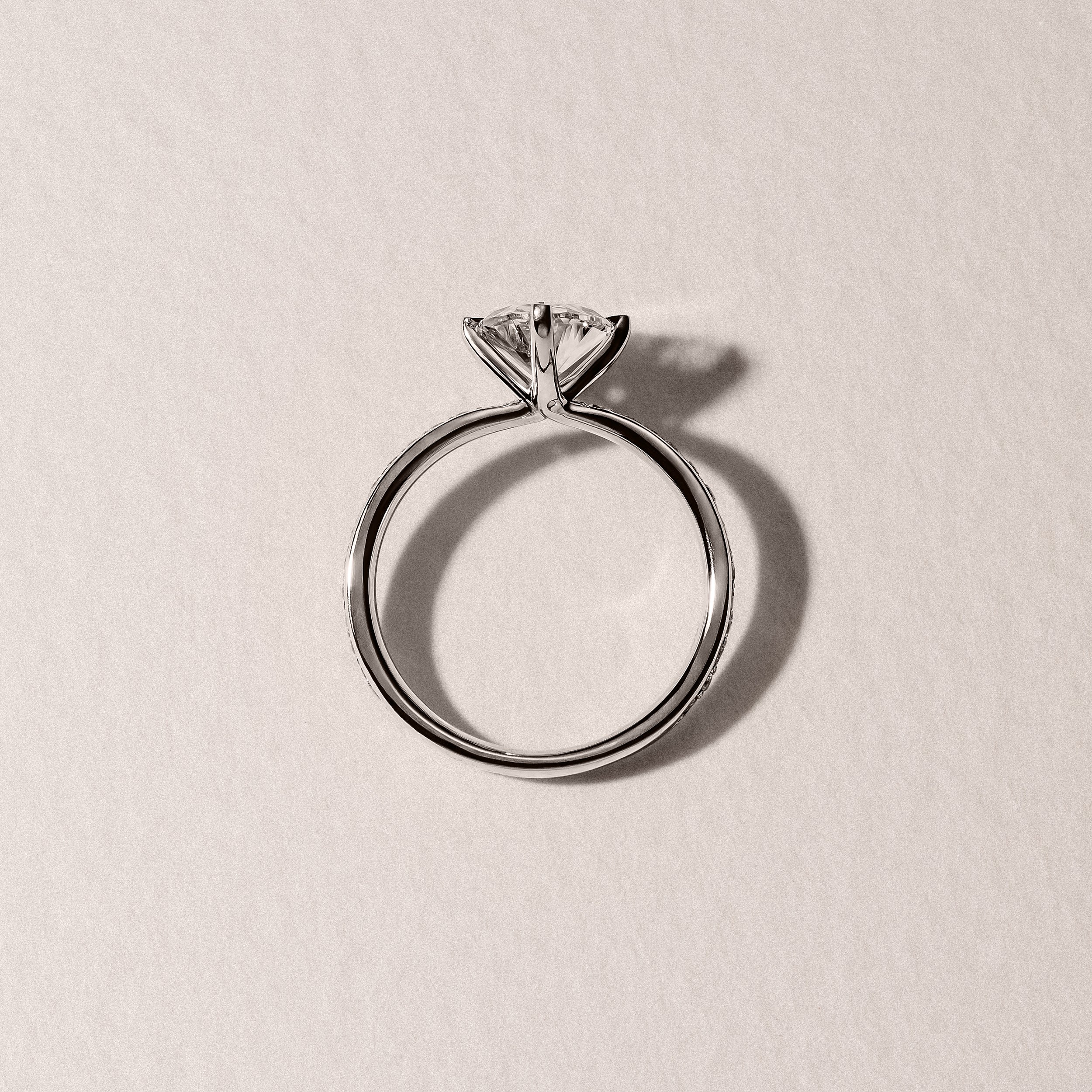 Origin Twist 2.00ct Oval Cut Lab Diamond Solitaire Engagement Ring with Side Stones in Platinum - Image 8
