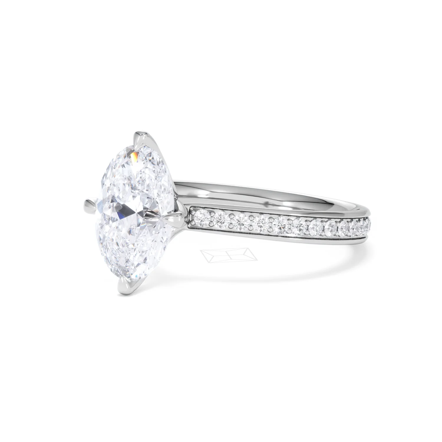 Origin Twist 2.00ct Oval Cut Lab Diamond Solitaire Engagement Ring with Side Stones in Platinum - Image 81