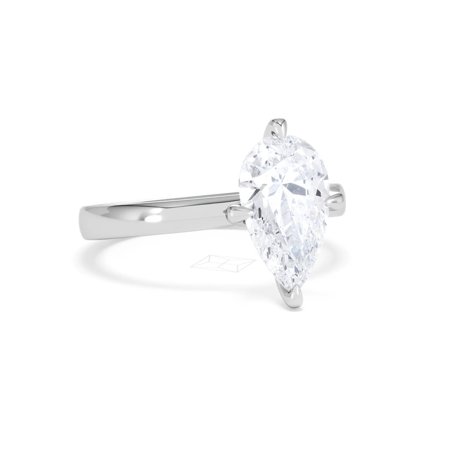 Origin Twist 2.00ct Pear Cut Lab Diamond Solitaire Engagement Ring in 18K White Gold - Image 12