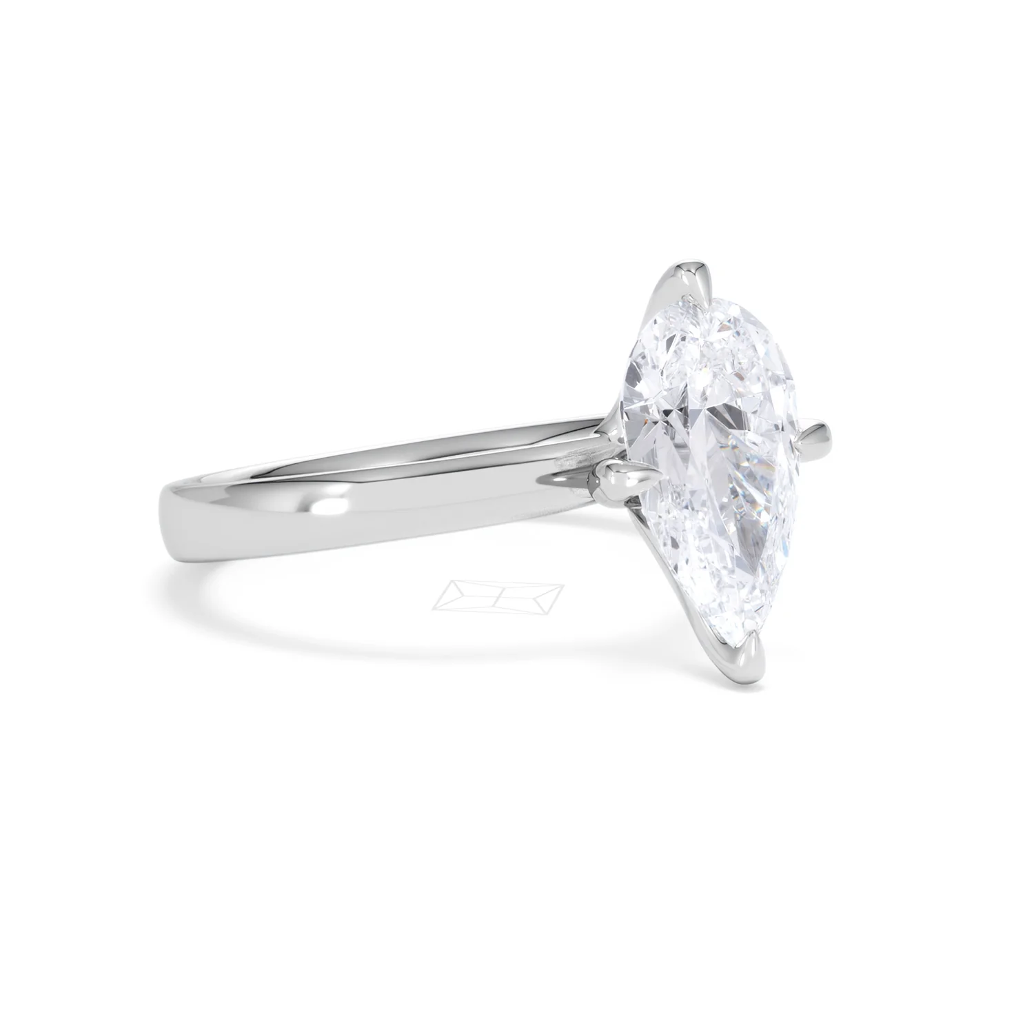 Origin Twist 2.00ct Pear Cut Lab Diamond Solitaire Engagement Ring in 18K White Gold - Image 15