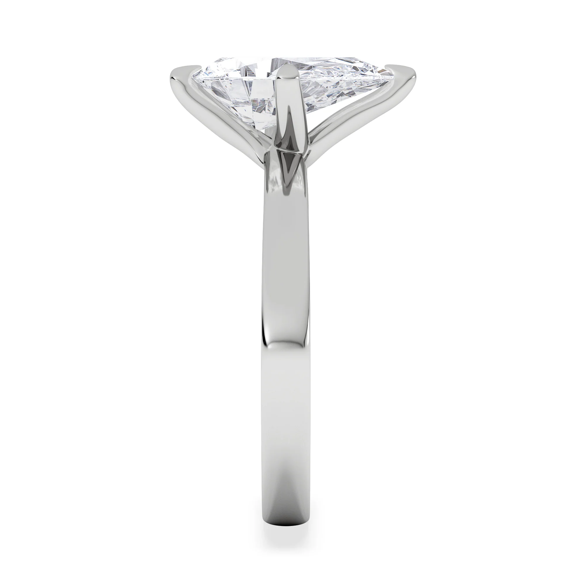 Origin Twist 2.00ct Pear Cut Lab Diamond Solitaire Engagement Ring in 18K White Gold - Image 5