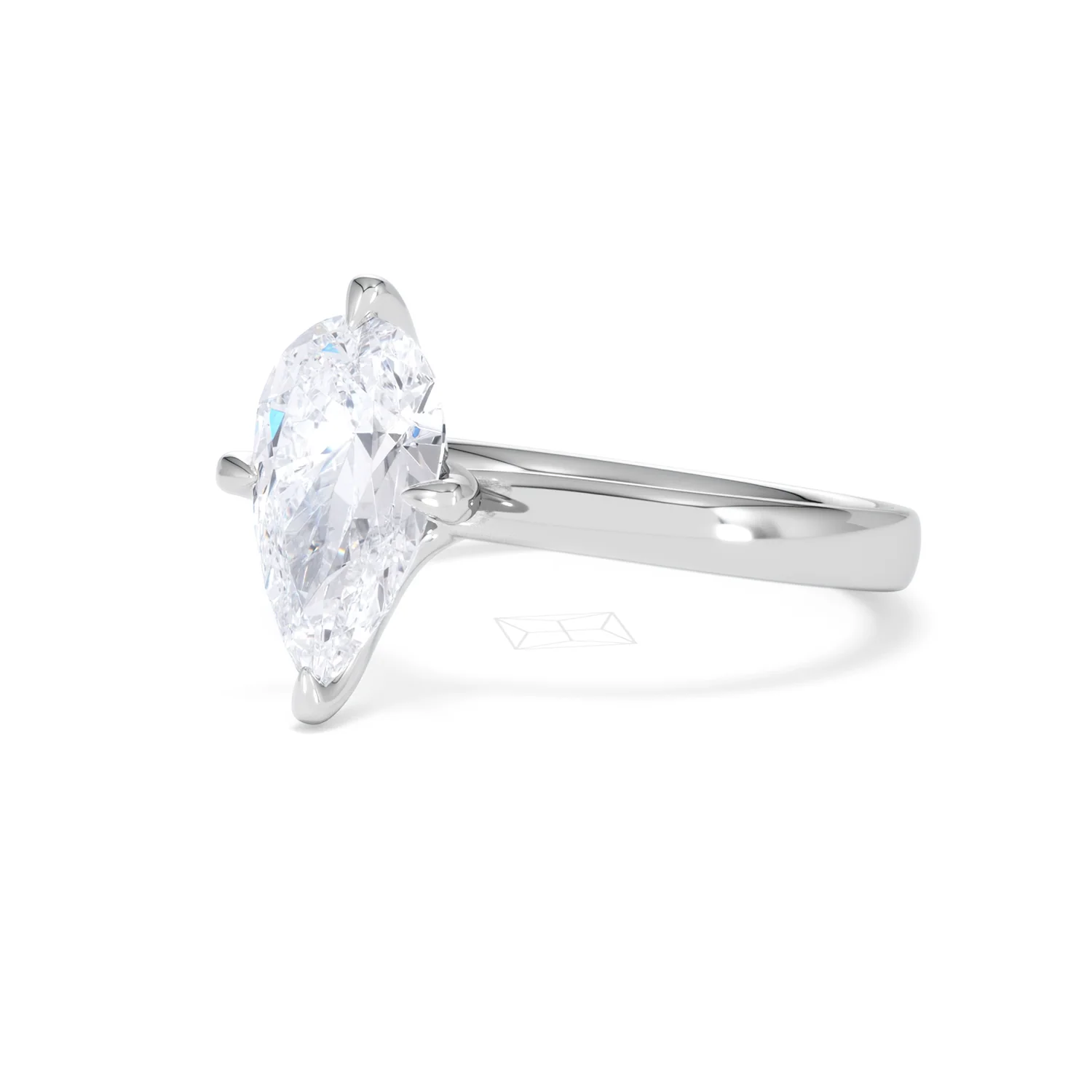 Origin Twist 2.00ct Pear Cut Lab Diamond Solitaire Engagement Ring in 18K White Gold - Image 79
